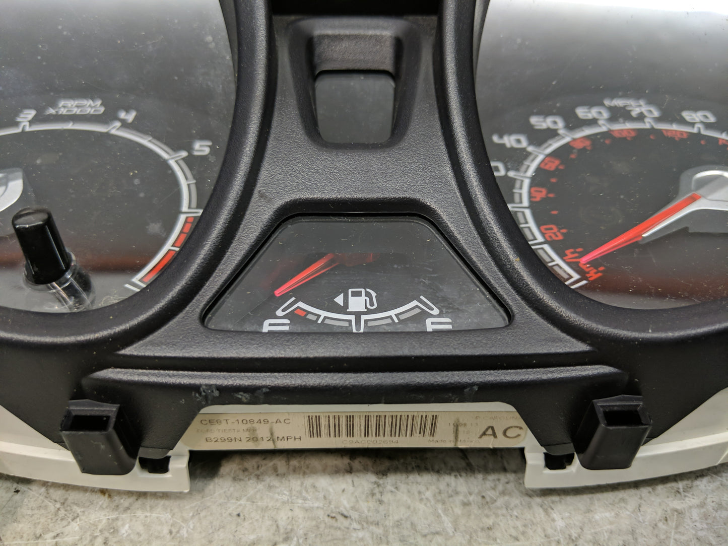 2012 Ford Fiesta Instrument Cluster Speedometer Gauges P/N:CE8T-10849-AC Fits OEM Used Auto Parts - Oemusedautoparts1.com