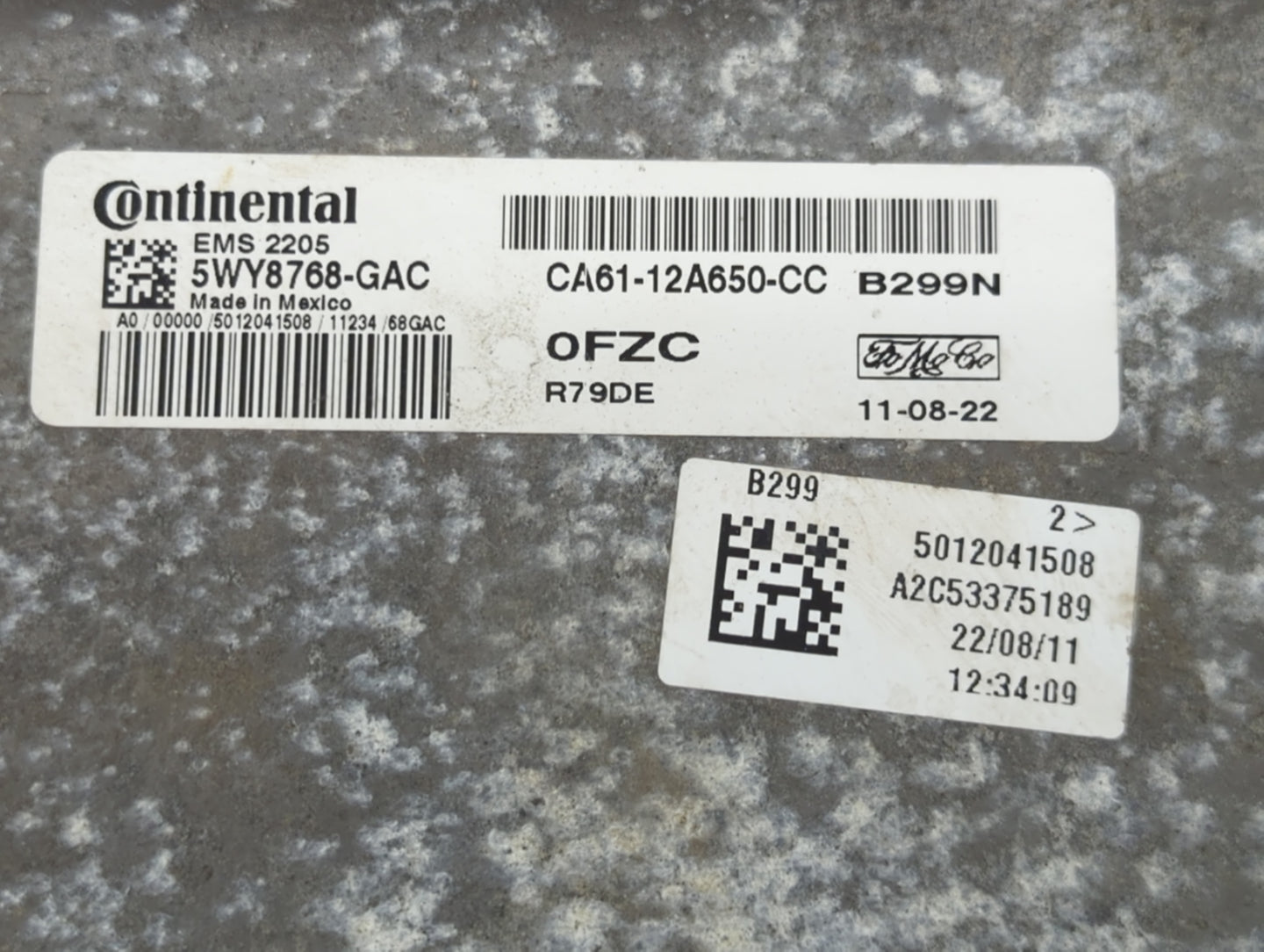 2012-2013 Ford Fiesta PCM Engine Control Computer ECU ECM PCU OEM P/N:5WY8768-GAC CA61-12A650-CC Fits Fits 2012 2013 OEM Use