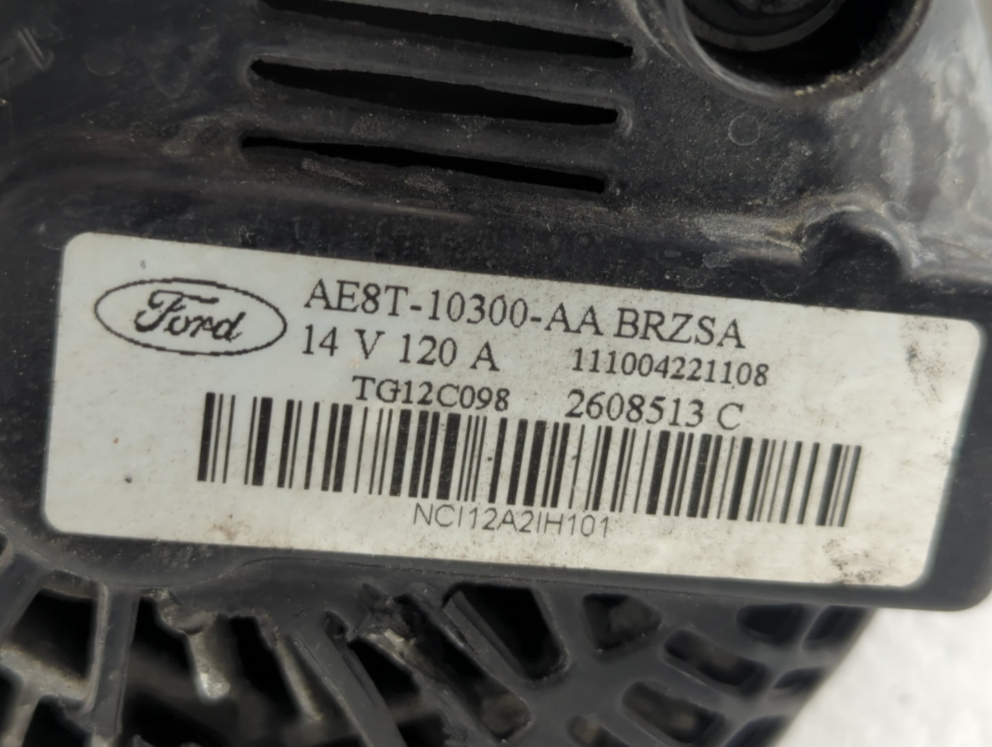 2011-2019 Ford Fiesta Alternator Replacement Generator Charging Assembly Engine OEM P/N:AE8T-10300-AA Fits OEM Used Auto Par