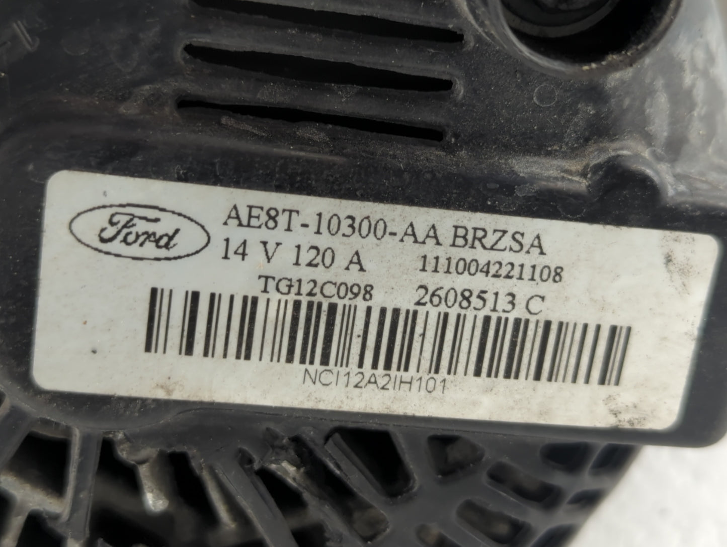 2011-2019 Ford Fiesta Alternator Replacement Generator Charging Assembly Engine OEM P/N:AE8T-10300-AA Fits OEM Used Auto Par