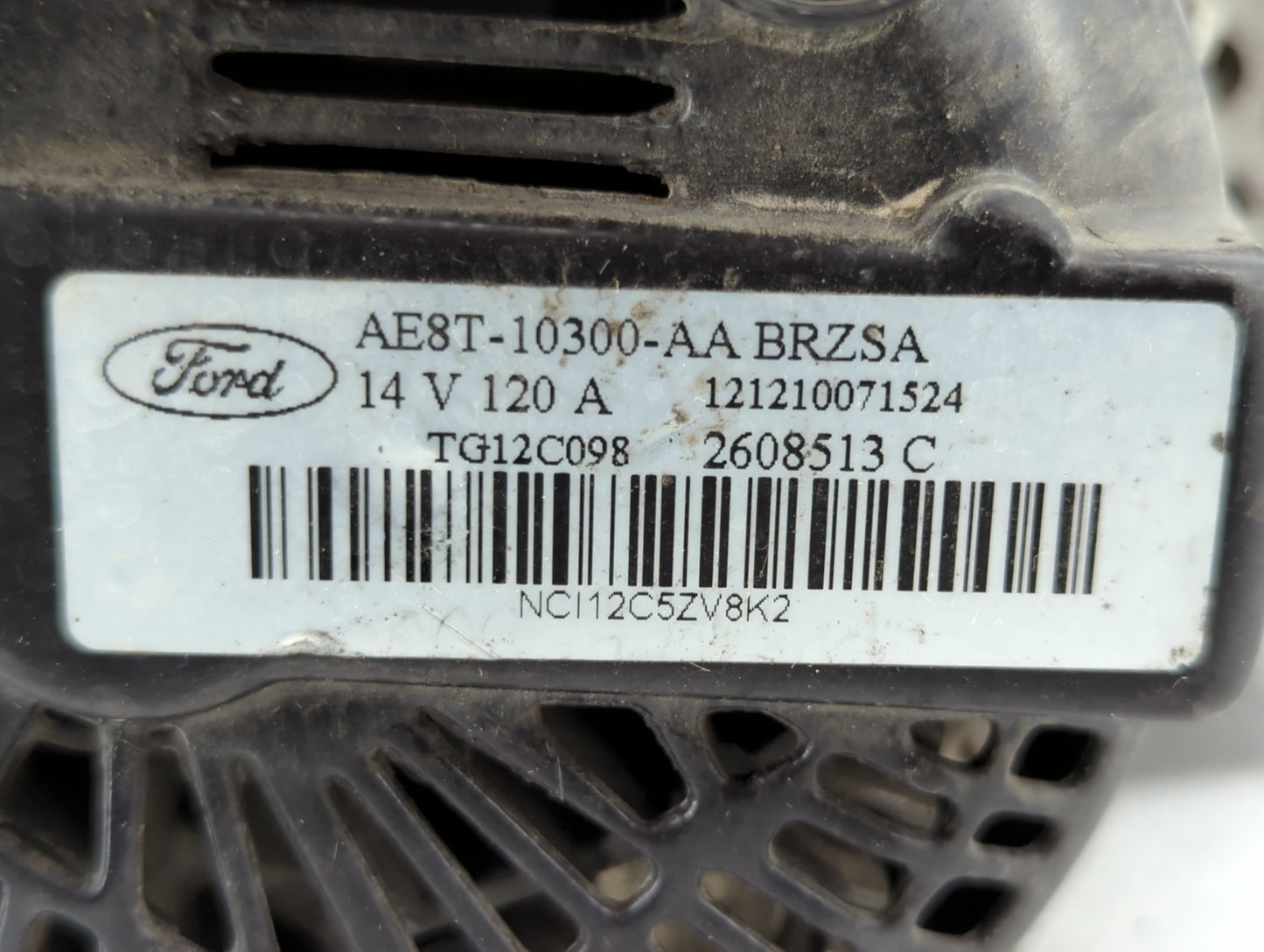 2011-2019 Ford Fiesta Alternator Replacement Generator Charging Assembly Engine OEM P/N:AE8T-10300-AA Fits OEM Used Auto Par