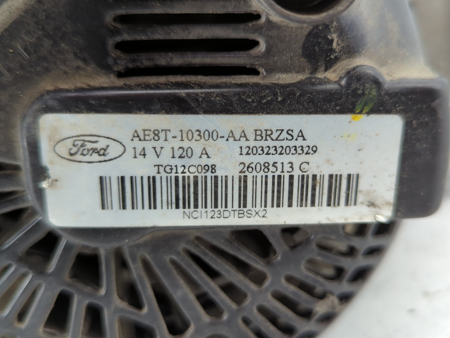 2011-2019 Ford Fiesta Alternator Replacement Generator Charging Assembly Engine OEM P/N:AE8T-10300-AA Fits OEM Used Auto Par