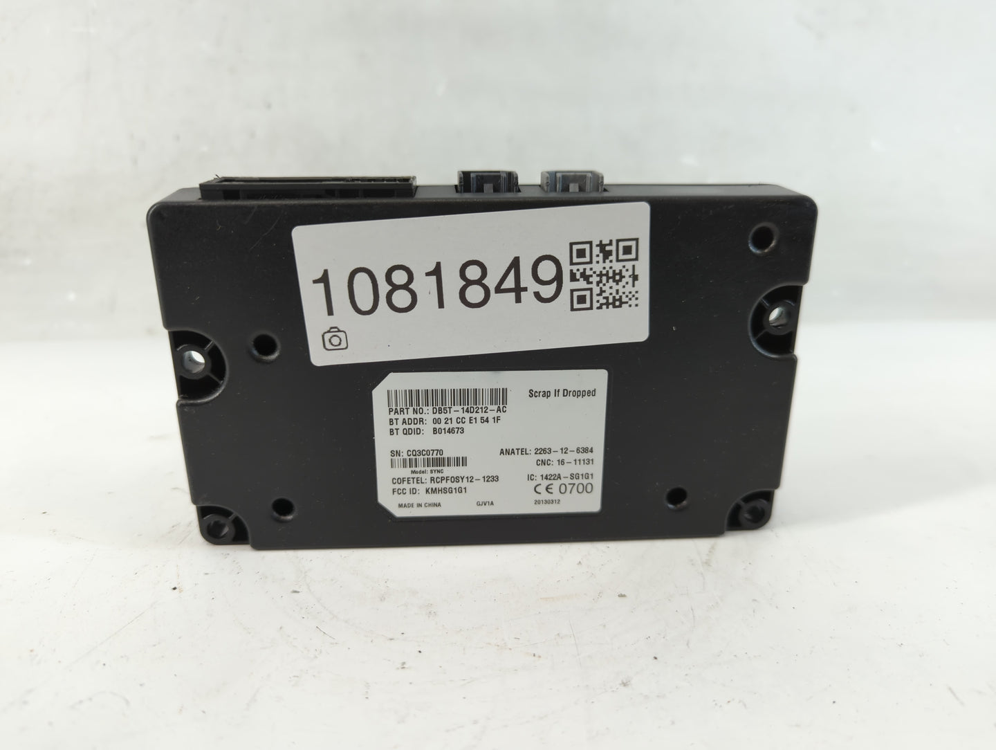 2012 Ford Focus Bluetooth Phone Communication Control Module Ccm Oem - Oemusedautoparts1.com