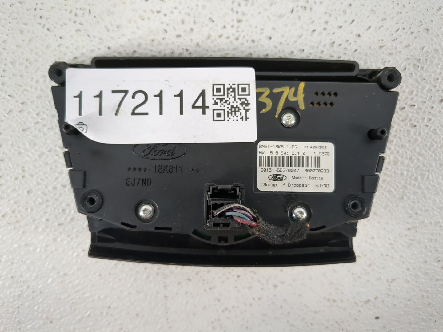 2012-2018 Ford Focus Radio AM FM Cd Player Receiver Replacement P/N:BM5T-18K811-FG 90151-553 Fits OEM Used Auto Parts - Oemu