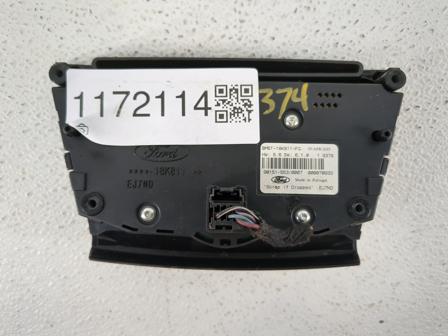 2012-2018 Ford Focus Radio AM FM Cd Player Receiver Replacement P/N:BM5T-18K811-FG 90151-553 Fits OEM Used Auto Parts - Oemu
