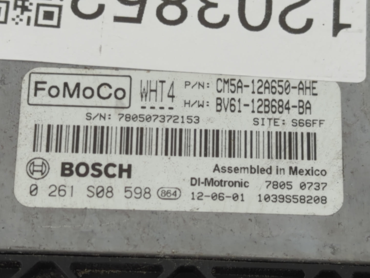 2012-2013 Ford Focus PCM Engine Control Computer ECU ECM PCU OEM P/N:CM5A-12A650-AHE Fits Fits 2012 2013 OEM Used Auto Parts