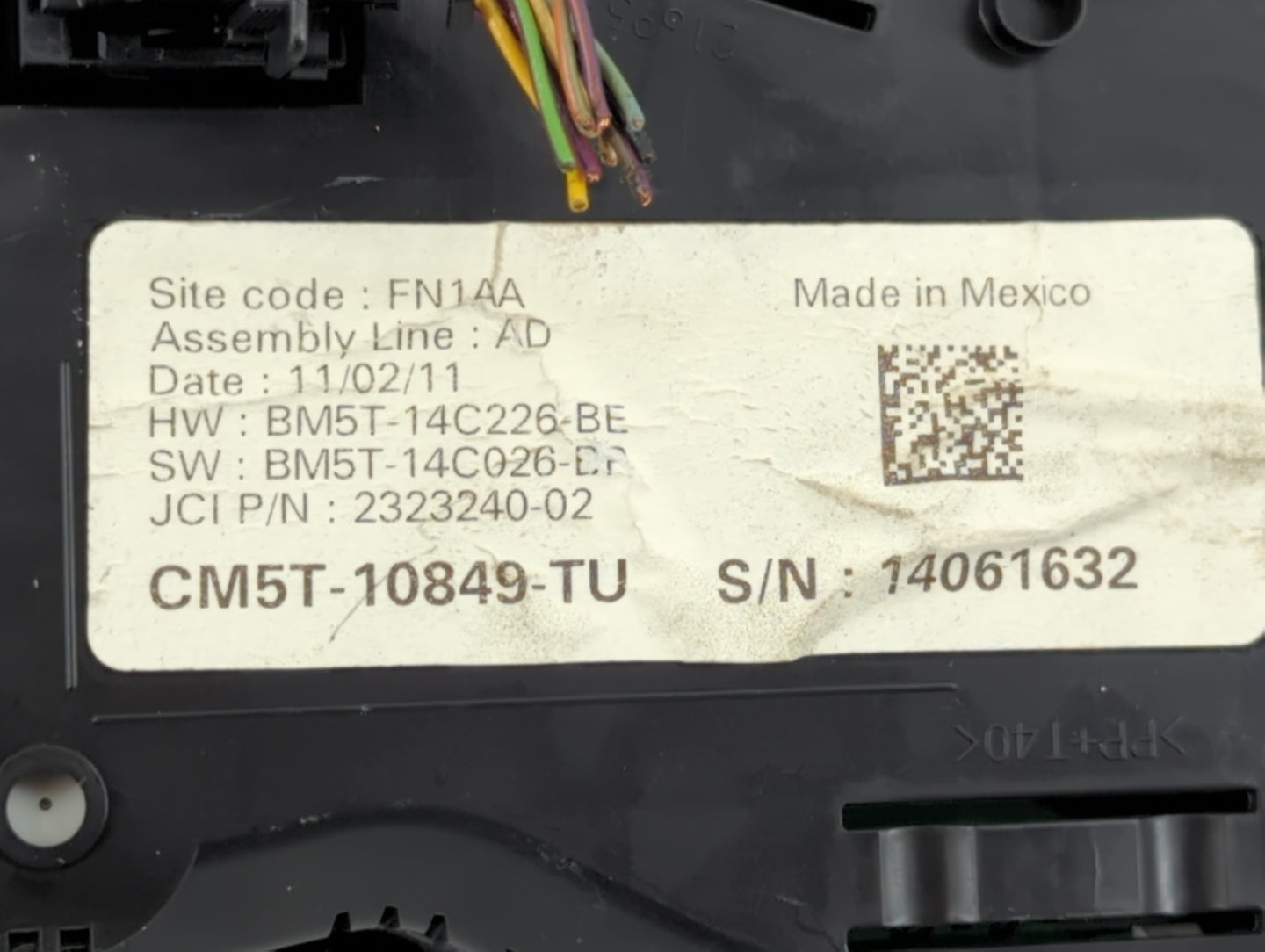 2012 Ford Focus Instrument Cluster Speedometer Gauges P/N:CM5T-10849-TU Fits OEM Used Auto Parts - Oemusedautoparts1.com