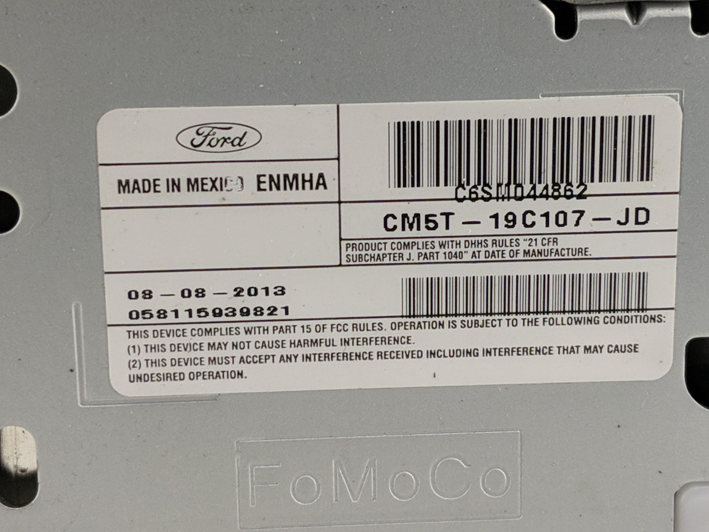 2012-2014 Ford Focus Radio AM FM Cd Player Receiver Replacement P/N:CM5T-19C107-HC CM5T-19C107-JB Fits Fits 2012 2013 2014 O