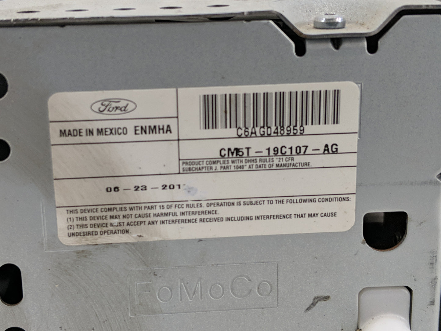 2012 Ford Focus Radio AM FM Cd Player Receiver Replacement P/N:CM5T-19C107-AG Fits OEM Used Auto Parts - Oemusedautoparts1.c