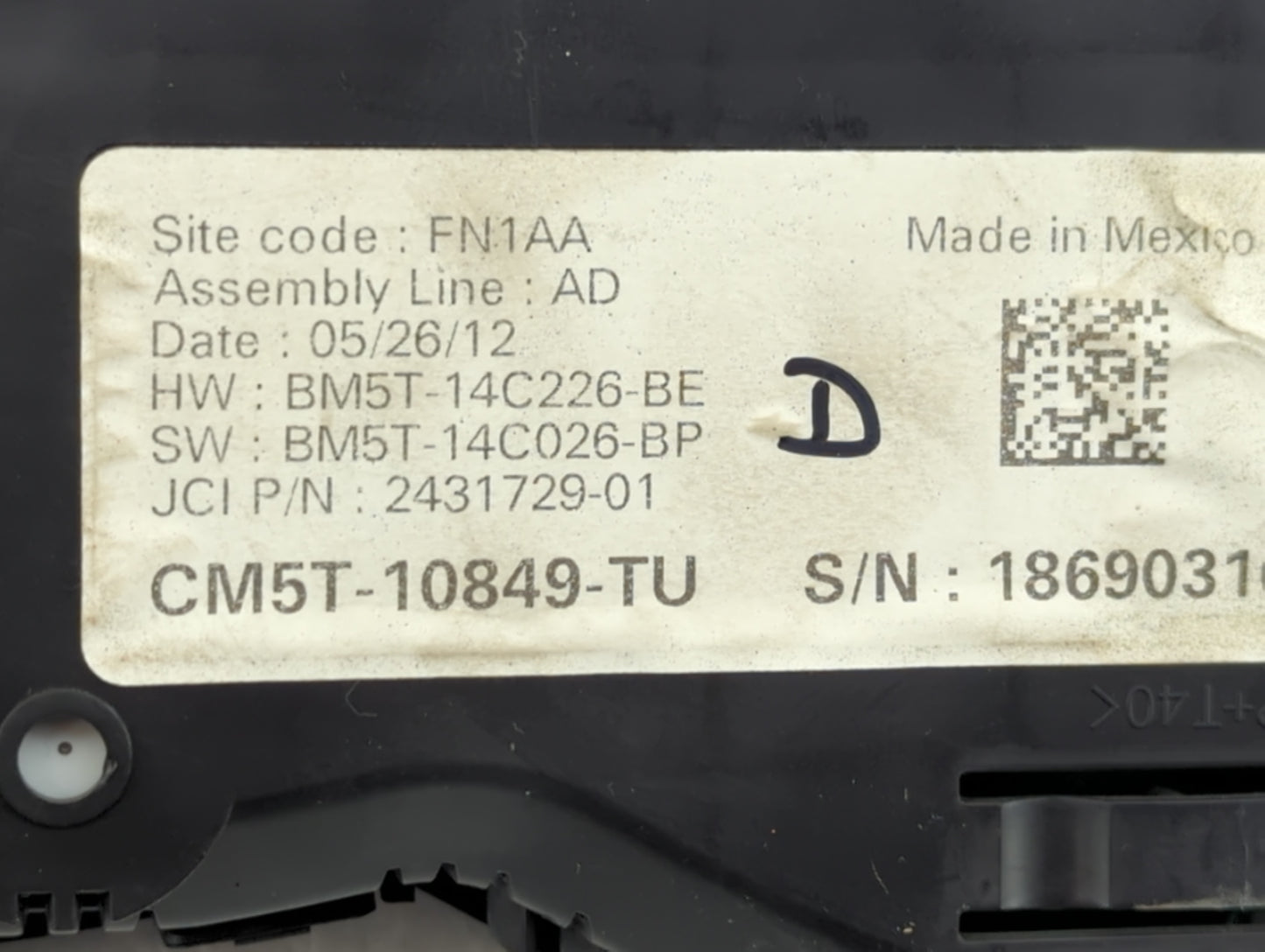 2012 Ford Focus Instrument Cluster Speedometer Gauges P/N:CM5T-10849-TU Fits OEM Used Auto Parts - Oemusedautoparts1.com