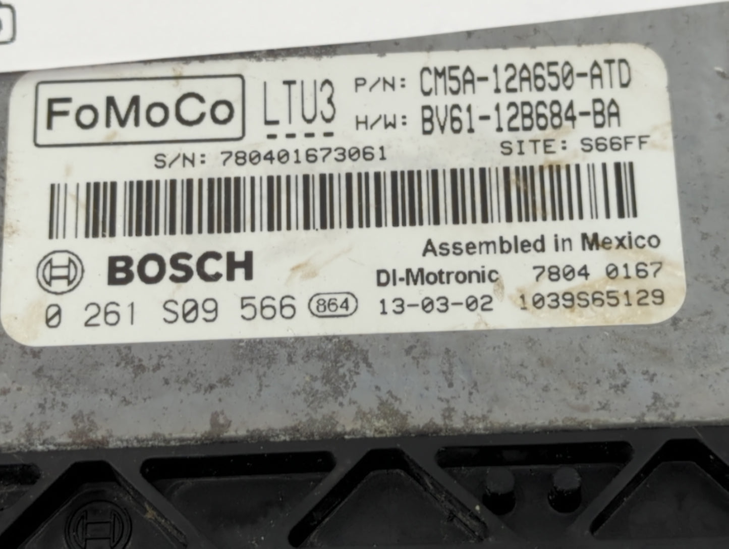 2012-2013 Ford Focus PCM Engine Control Computer ECU ECM PCU OEM P/N:CM5Z-12A650-ATC Fits Fits 2012 2013 OEM Used Auto Parts