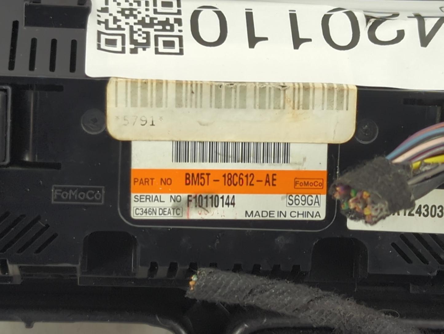 2012 Ford Focus Climate Control Module Temperature AC/Heater Replacement P/N:BM5T-18C612-AE BM5T-18C612-AJ Fits OEM Used Aut