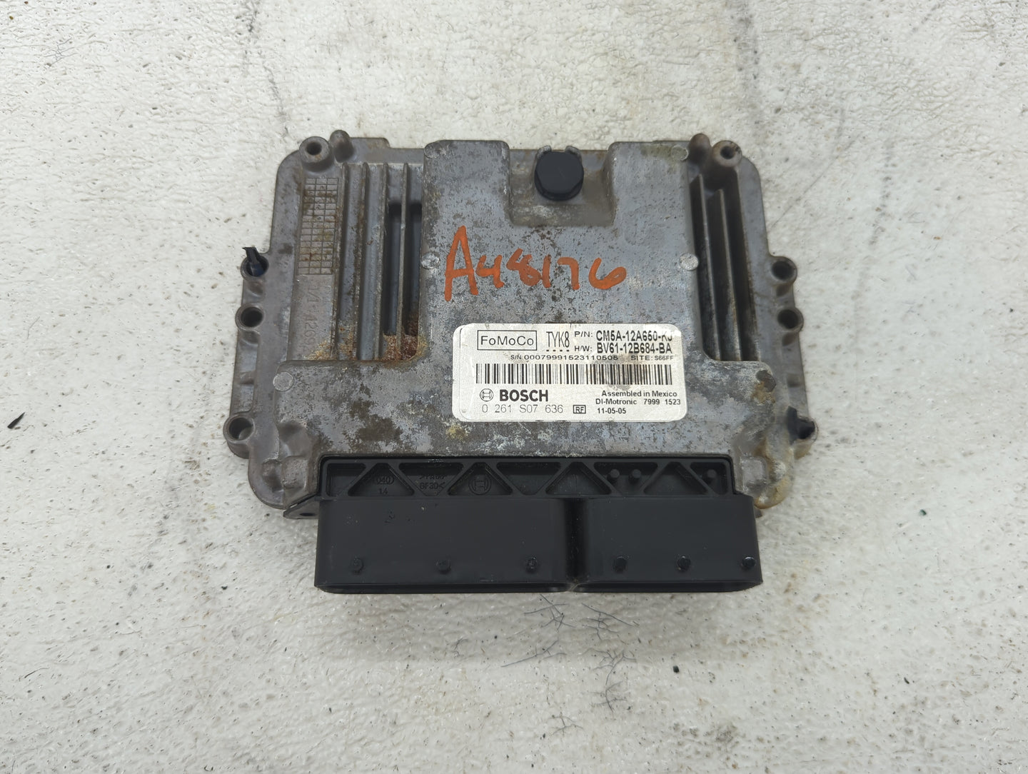 2012 Ford Focus PCM Engine Control Computer ECU ECM PCU OEM P/N:CM5A-12A650-KJ 0 261 S07 636 Fits OEM Used Auto Parts - Oemu