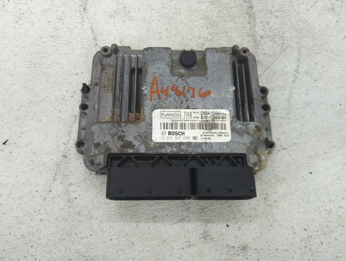 2012 Ford Focus PCM Engine Control Computer ECU ECM PCU OEM P/N:CM5A-12A650-KJ 0 261 S07 636 Fits OEM Used Auto Parts - Oemu