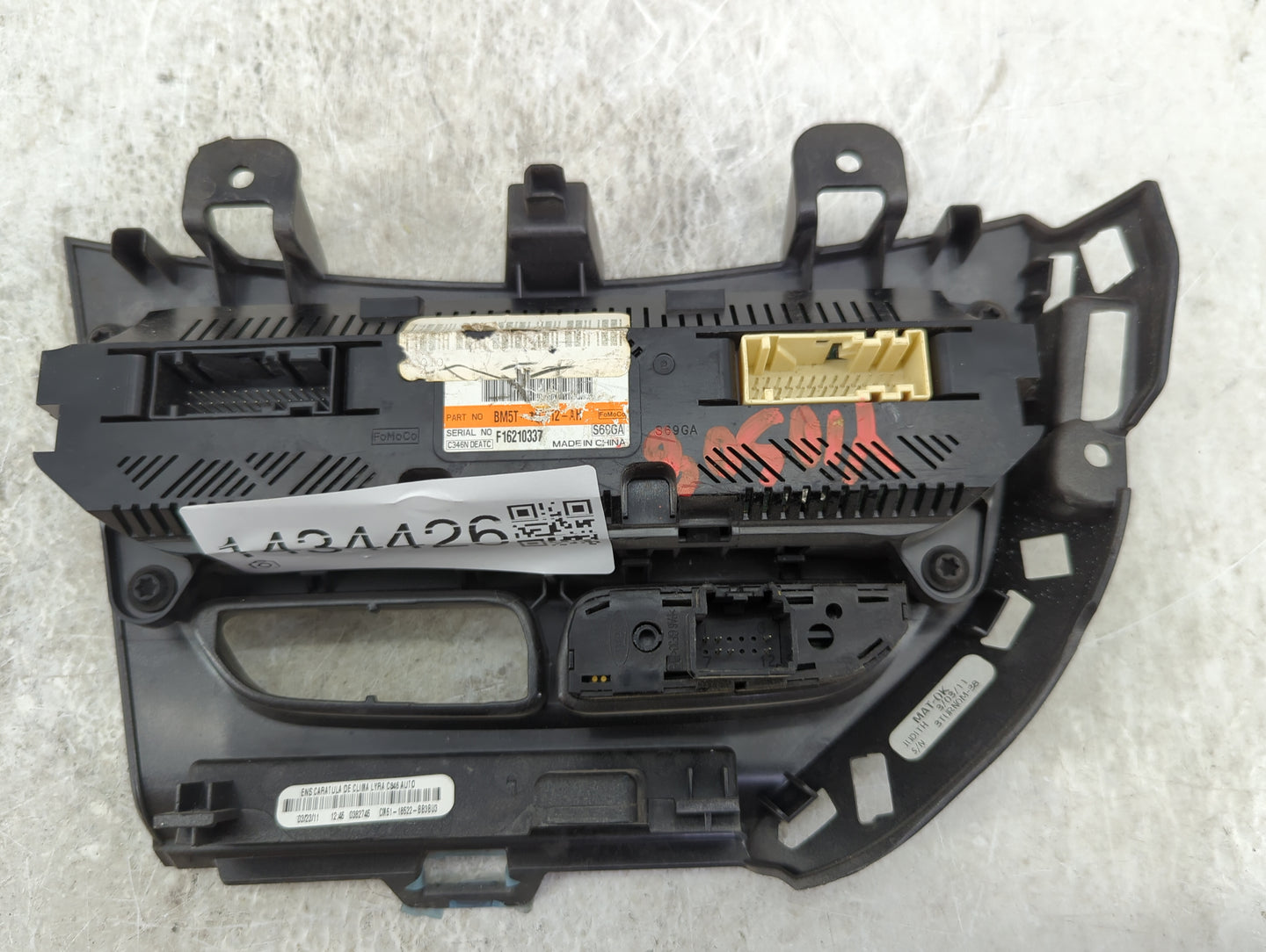 2012 Ford Focus Climate Control Module Temperature AC/Heater Replacement P/N:BM5T-12-AH Fits OEM Used Auto Parts - Oemusedau
