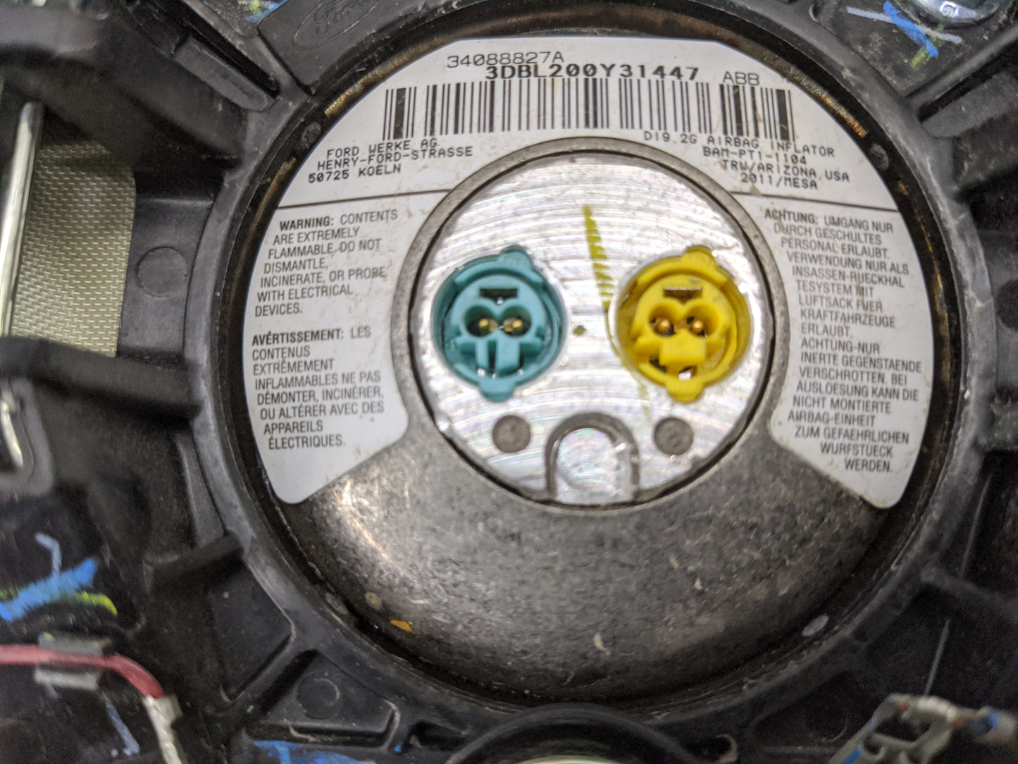 2012-2014 Ford Focus Air Bag Driver Left Steering Wheel Mounted 1477525 - Oemusedautoparts1.com