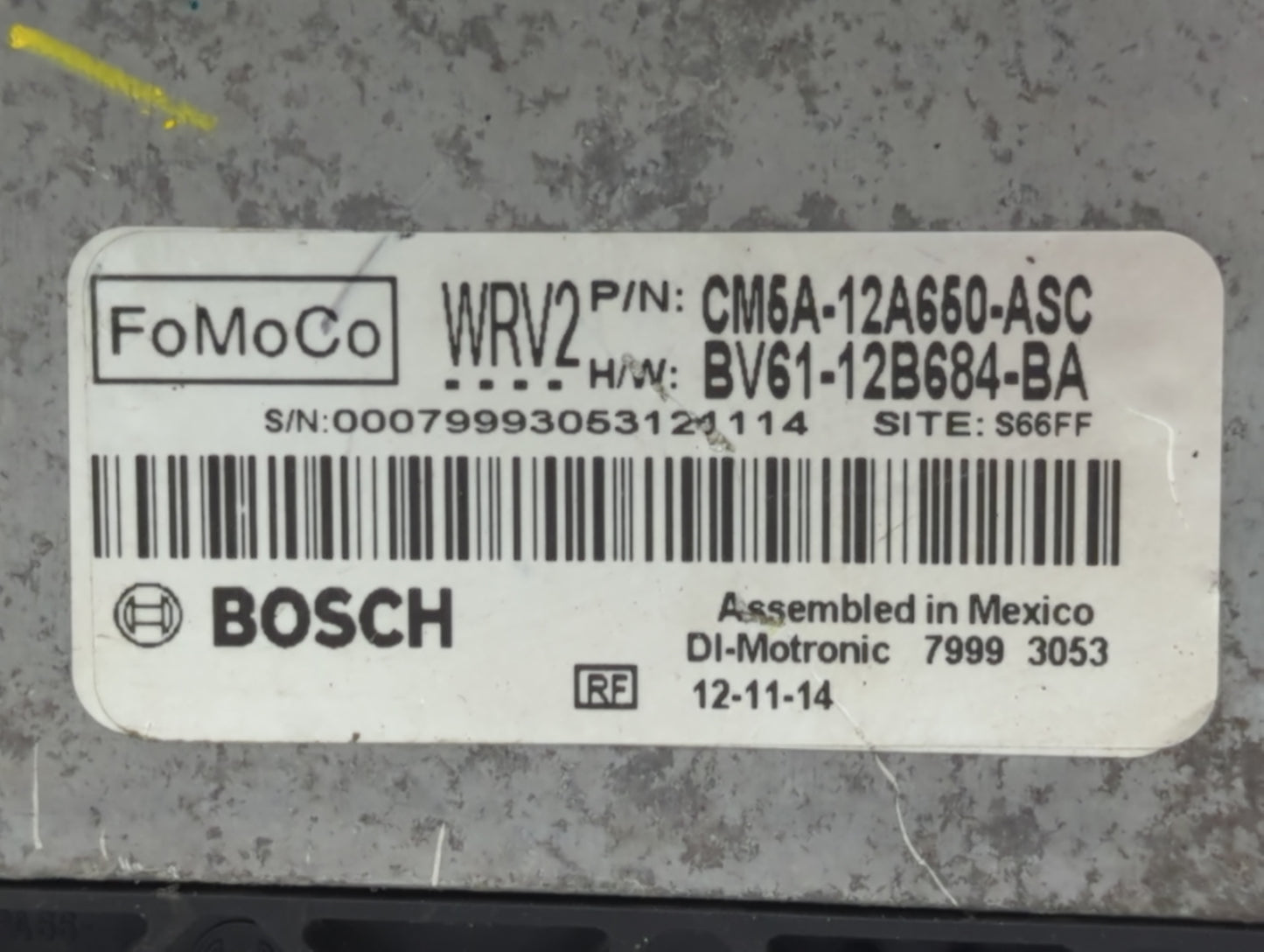 2012-2013 Ford Focus PCM Engine Control Computer ECU ECM PCU OEM P/N:BV61-12B684-BA CM5A-12A650-AHF Fits Fits 2012 2013 OEM 