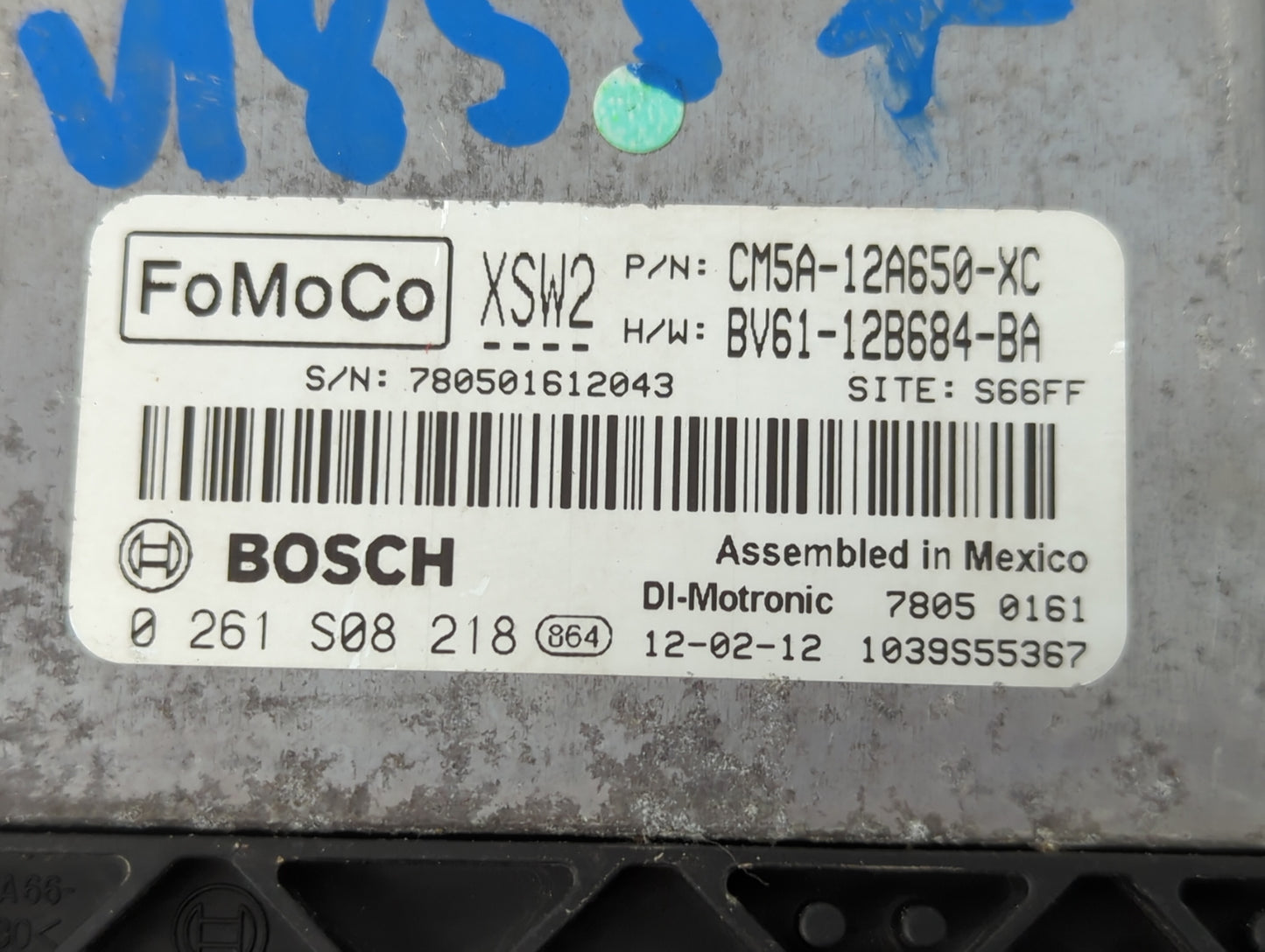2012-2013 Ford Focus PCM Engine Control Computer ECU ECM PCU OEM P/N:BV61-12B684-BA CM5A-12A650-XC Fits Fits 2012 2013 OEM U