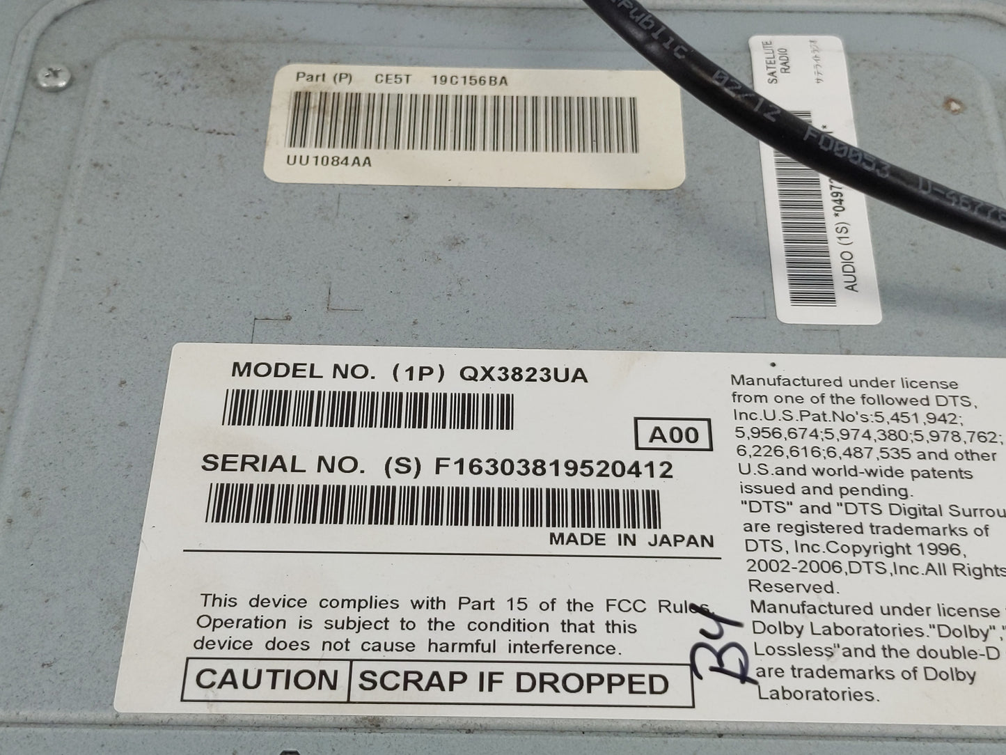 2012 Ford Fusion Radio AM FM Cd Player Receiver Replacement P/N:QX3823UA Fits OEM Used Auto Parts - Oemusedautoparts1.com