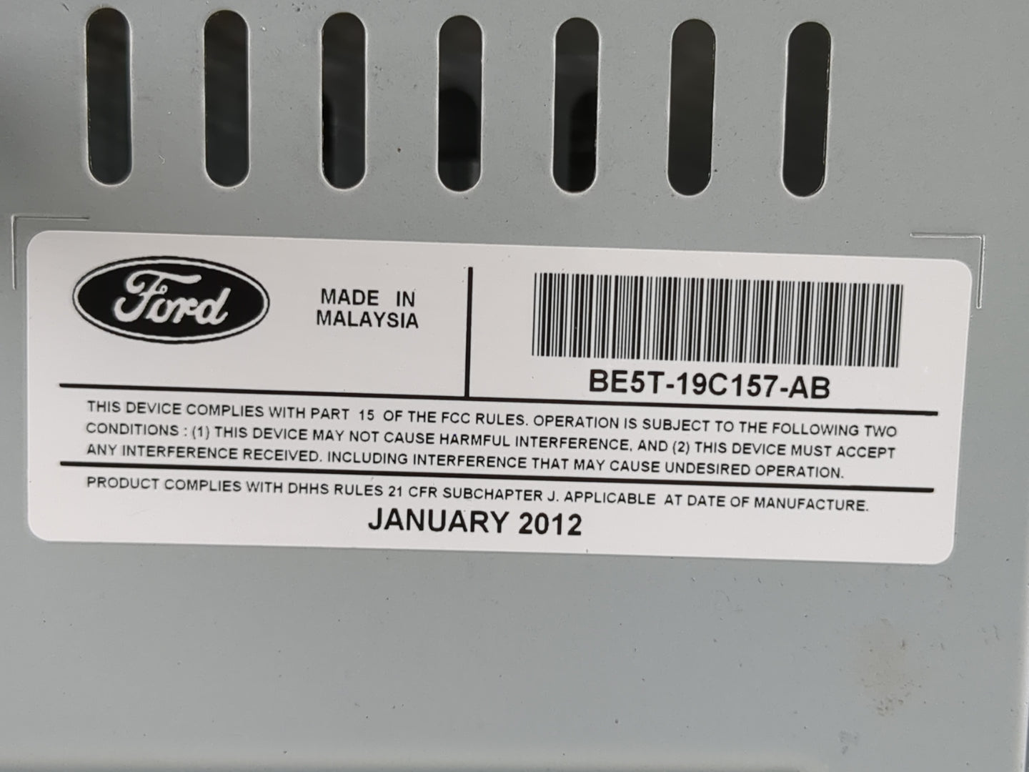 2011-2012 Ford Fusion Radio AM FM Cd Player Receiver Replacement P/N:BE5T-19C157-AB Fits Fits 2011 2012 OEM Used Auto Parts 