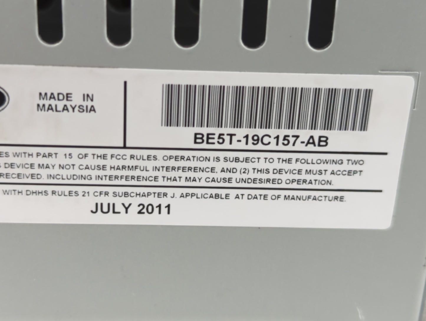 2010-2012 Ford Fusion Radio AM FM Cd Player Receiver Replacement P/N:BE5T-19C157-AB Fits Fits 2010 2011 2012 OEM Used Auto P