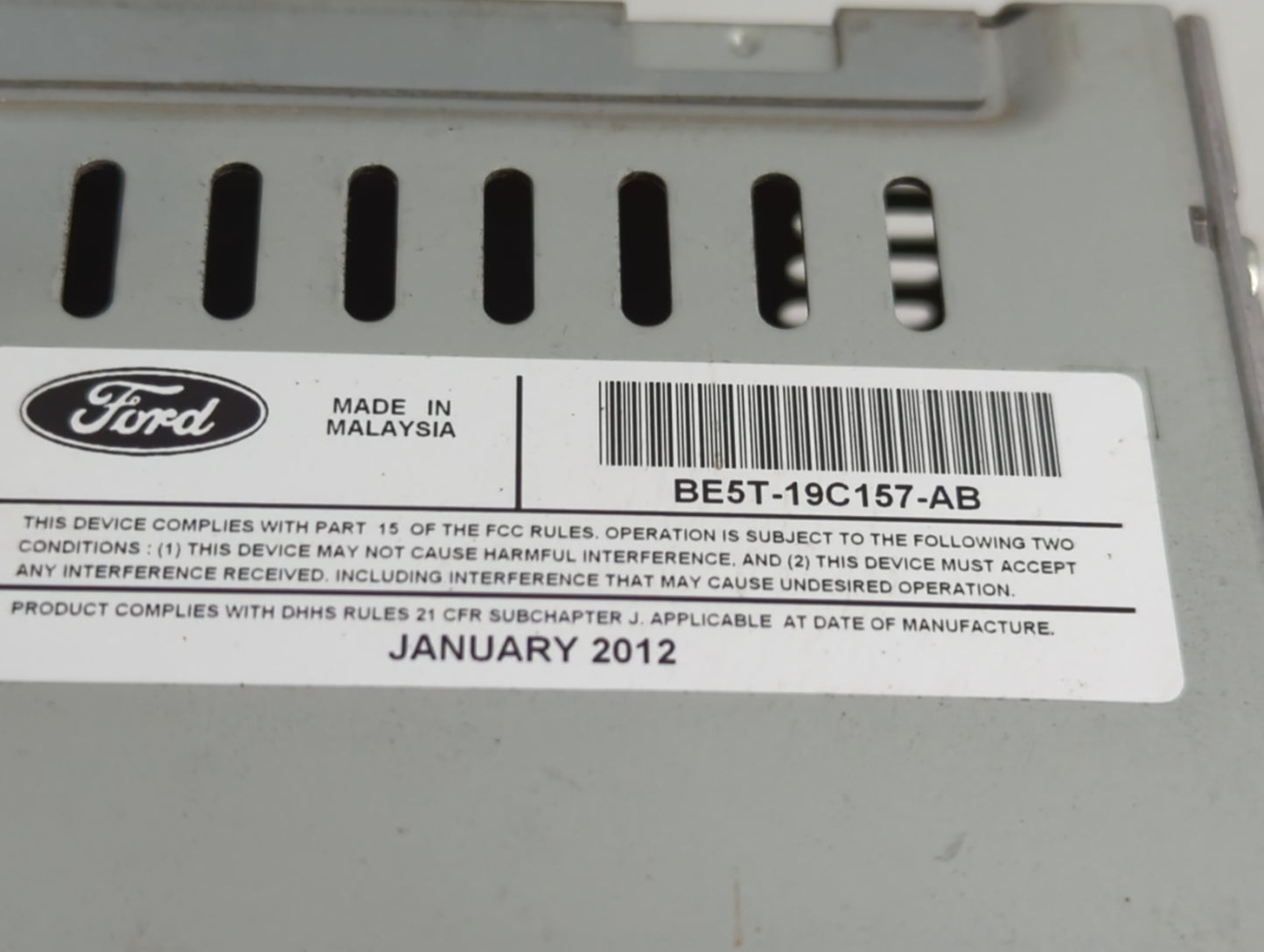 2012 Ford Fusion Radio AM FM Cd Player Receiver Replacement P/N:BE5T-19C157-AB Fits OEM Used Auto Parts - Oemusedautoparts1.