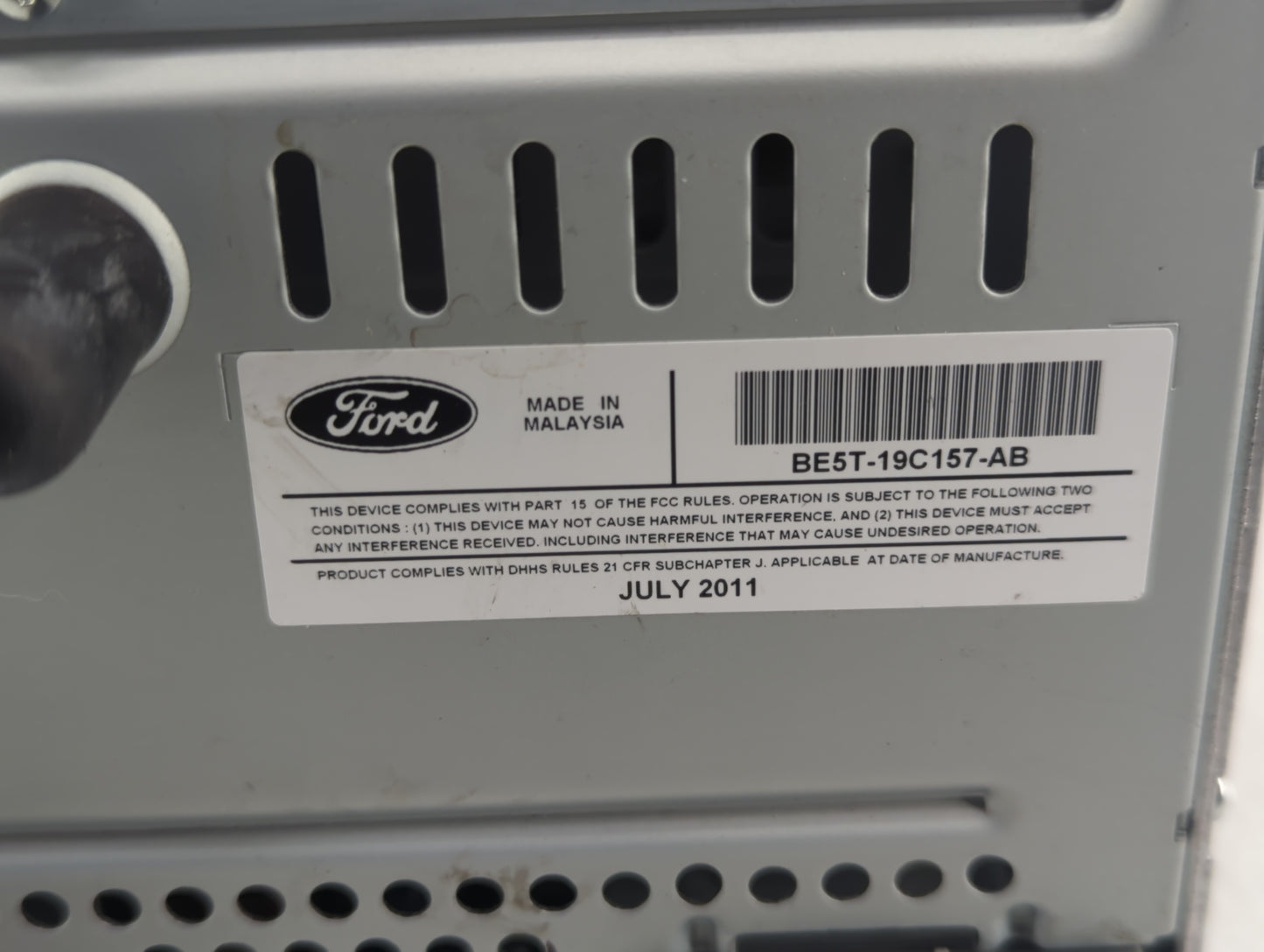 2010-2012 Ford Fusion Radio AM FM Cd Player Receiver Replacement P/N:BE5T-19C157-AB Fits Fits 2010 2011 2012 OEM Used Auto P