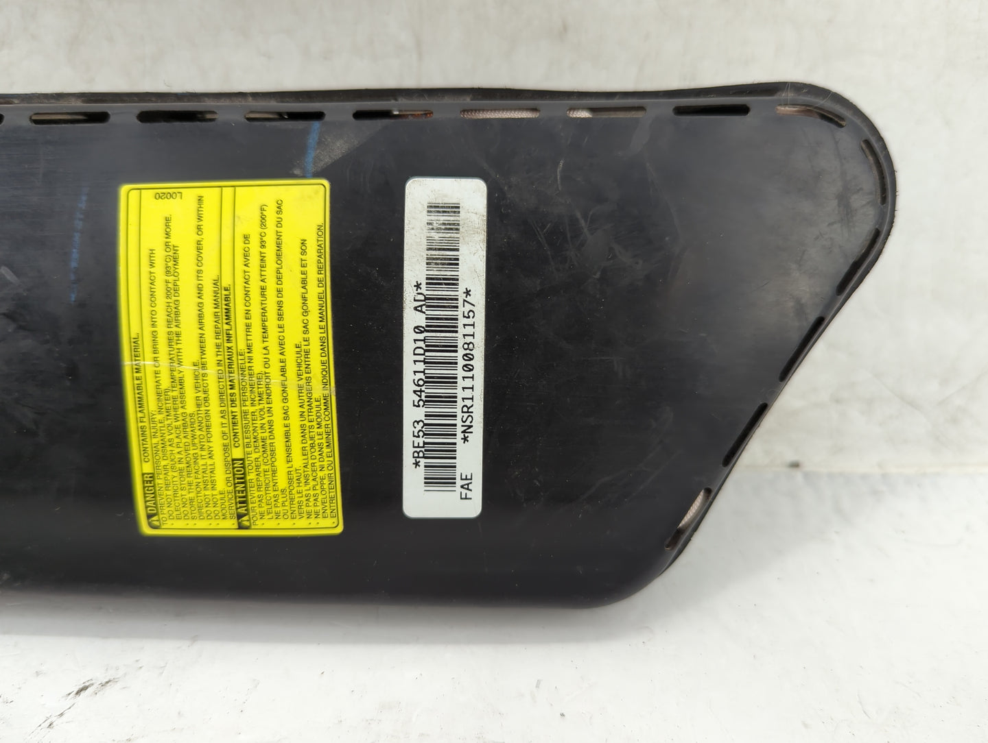 2010-2012 Ford Fusion Air Bag Passenger Right Knee OEM P/N:BE5354611D10AD Fits Fits 2010 2011 2012 OEM Used Auto Parts - Oem