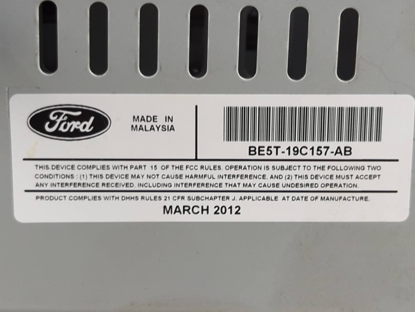 2010-2012 Ford Fusion Radio AM FM Cd Player Receiver Replacement P/N:BE5T-19C157-AB Fits Fits 2010 2011 2012 OEM Used Auto P