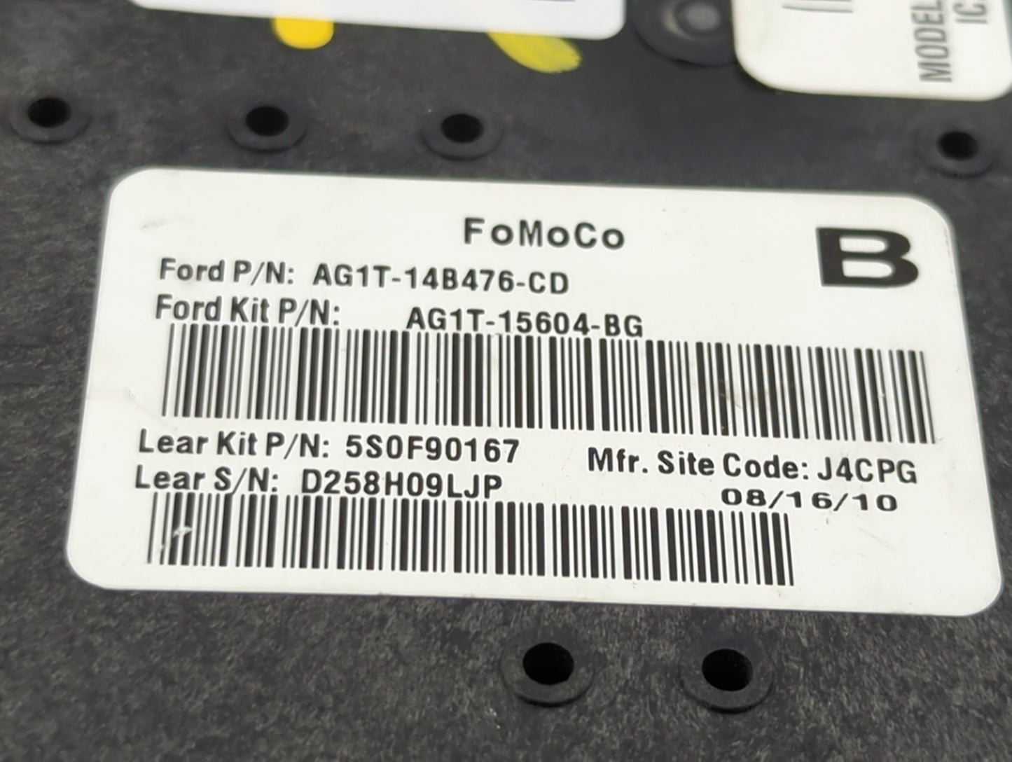 2010-2012 Ford Fusion Fusebox Fuse Box Panel Relay Module P/N:5S0F90167 AG1T-14B476-CD, AG1T-15604-BG Fits Fits 2010 2011 20