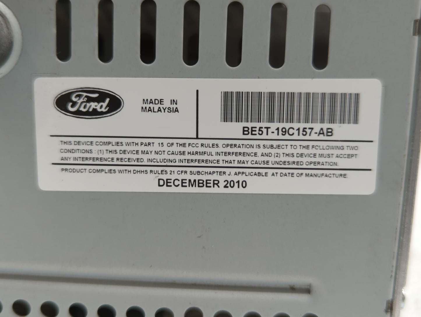2010-2012 Ford Fusion Radio AM FM Cd Player Receiver Replacement P/N:BE5T-19C107-BA BE5T-19C157-AB Fits Fits 2010 2011 2012 