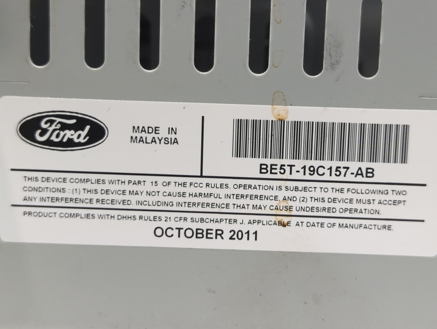 2010-2012 Ford Fusion Radio AM FM Cd Player Receiver Replacement P/N:9E5T-19C157-AB BE5T-19C157-AB Fits Fits 2010 2011 2012 