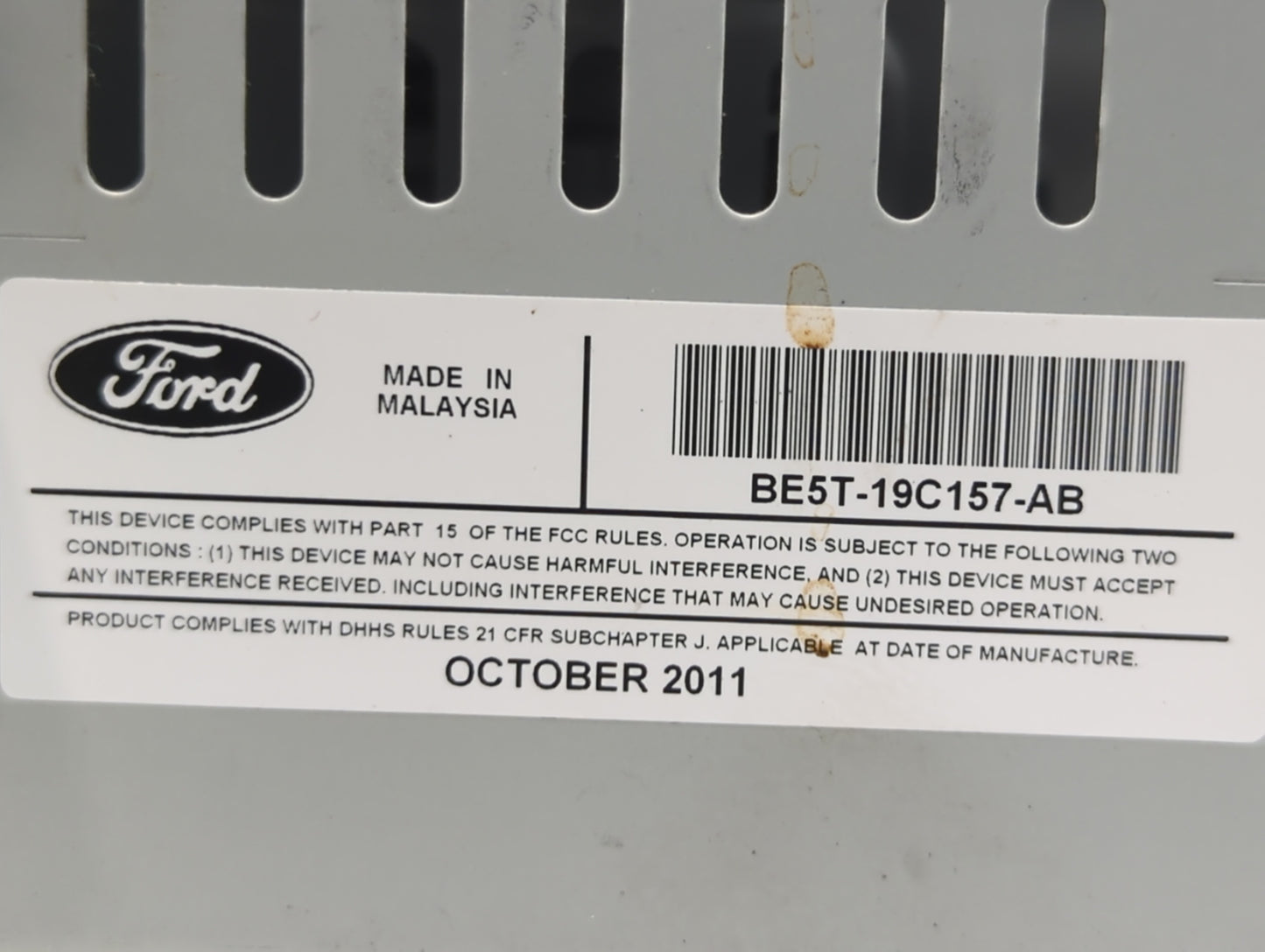 2010-2012 Ford Fusion Radio AM FM Cd Player Receiver Replacement P/N:9E5T-19C157-AB BE5T-19C157-AB Fits Fits 2010 2011 2012 
