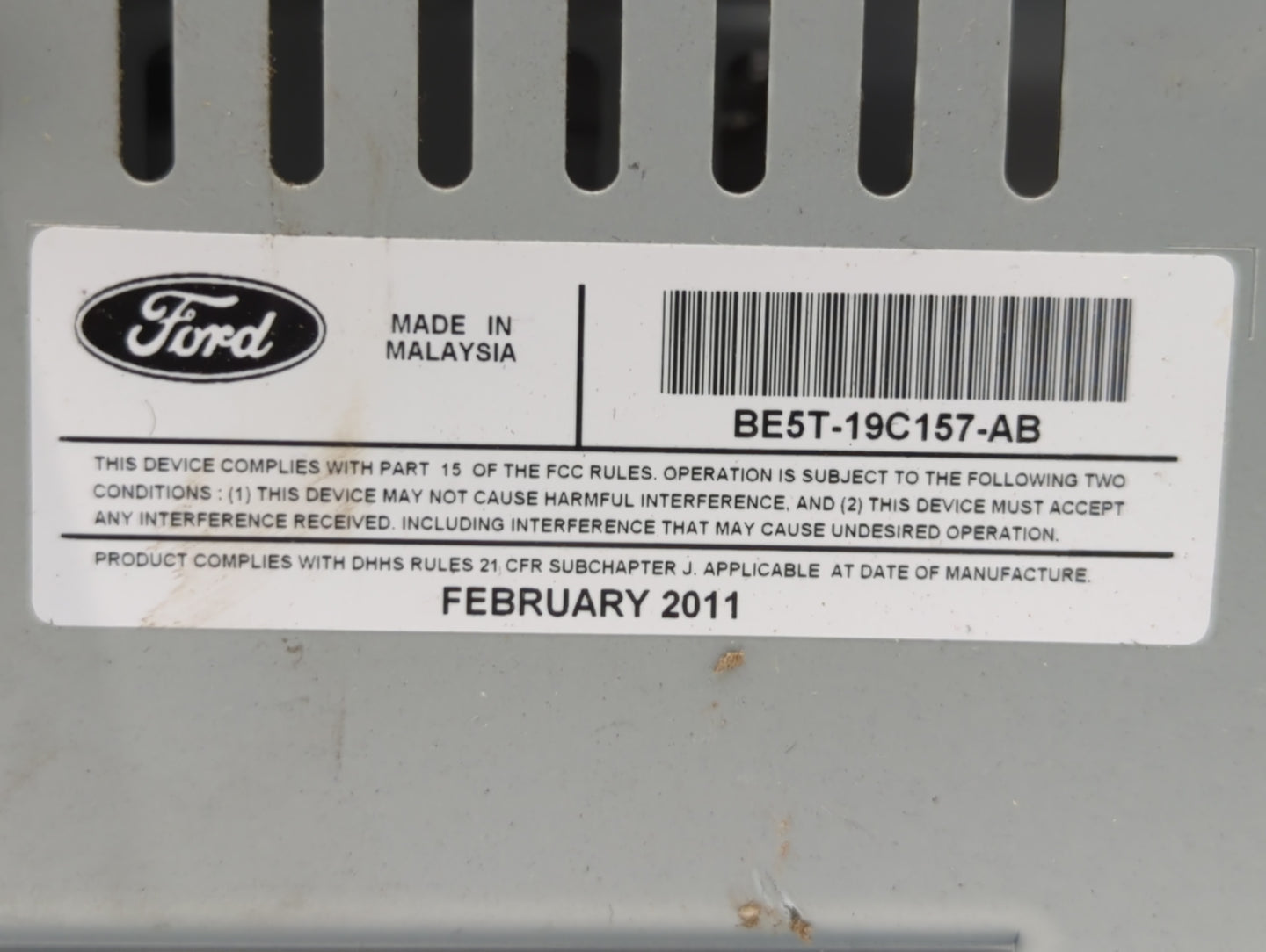 2010-2012 Ford Fusion Radio AM FM Cd Player Receiver Replacement P/N:BE5T-19C157-AB Fits Fits 2010 2011 2012 OEM Used Auto P