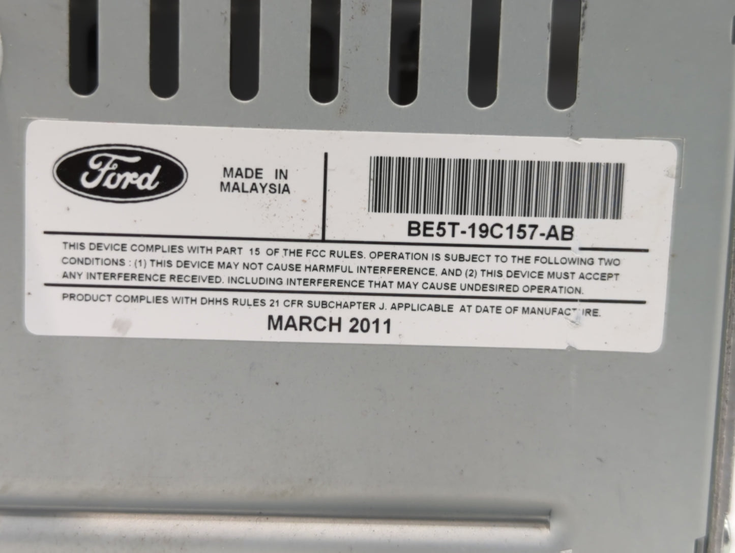 2011-2012 Ford Fusion Radio AM FM Cd Player Receiver Replacement P/N:BE5T-19C156-AB CE5T-19C156-BA Fits Fits 2011 2012 OEM U