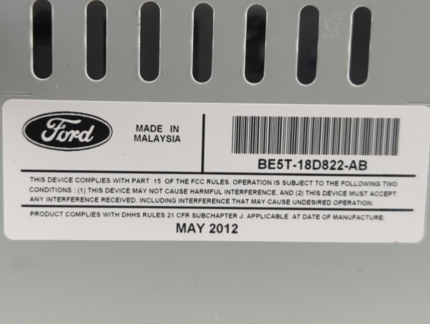 2011-2012 Ford Fusion Radio AM FM Cd Player Receiver Replacement P/N:BE5T-18D822-AB BE5T-19C157-AB Fits Fits 2011 2012 OEM U
