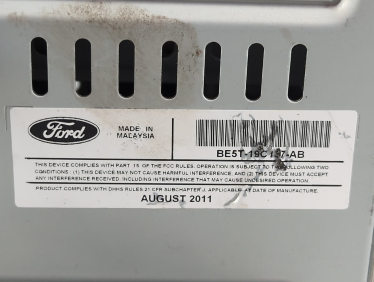 2011-2012 Ford Fusion Radio AM FM Cd Player Receiver Replacement P/N:BE5T-19C107-AB Fits 2011 2012 OEM Used Auto Parts - Oem