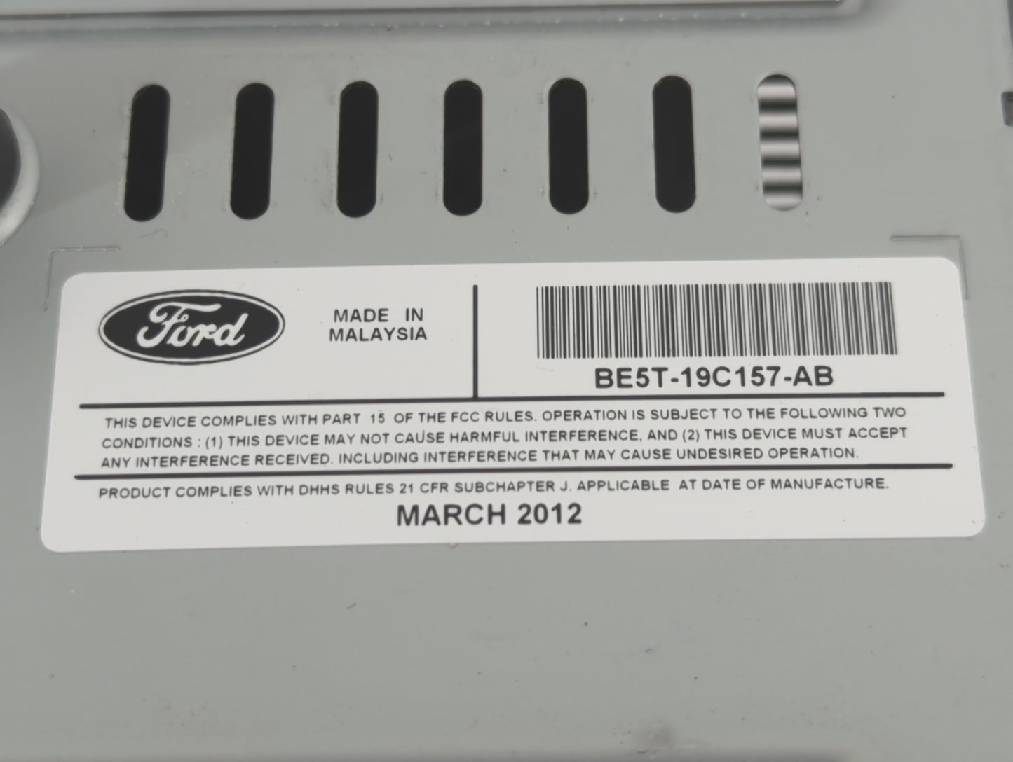 2010-2012 Ford Fusion Radio AM FM Cd Player Receiver Replacement P/N:BE5T-19C157-AB Fits Fits 2010 2011 2012 OEM Used Auto P