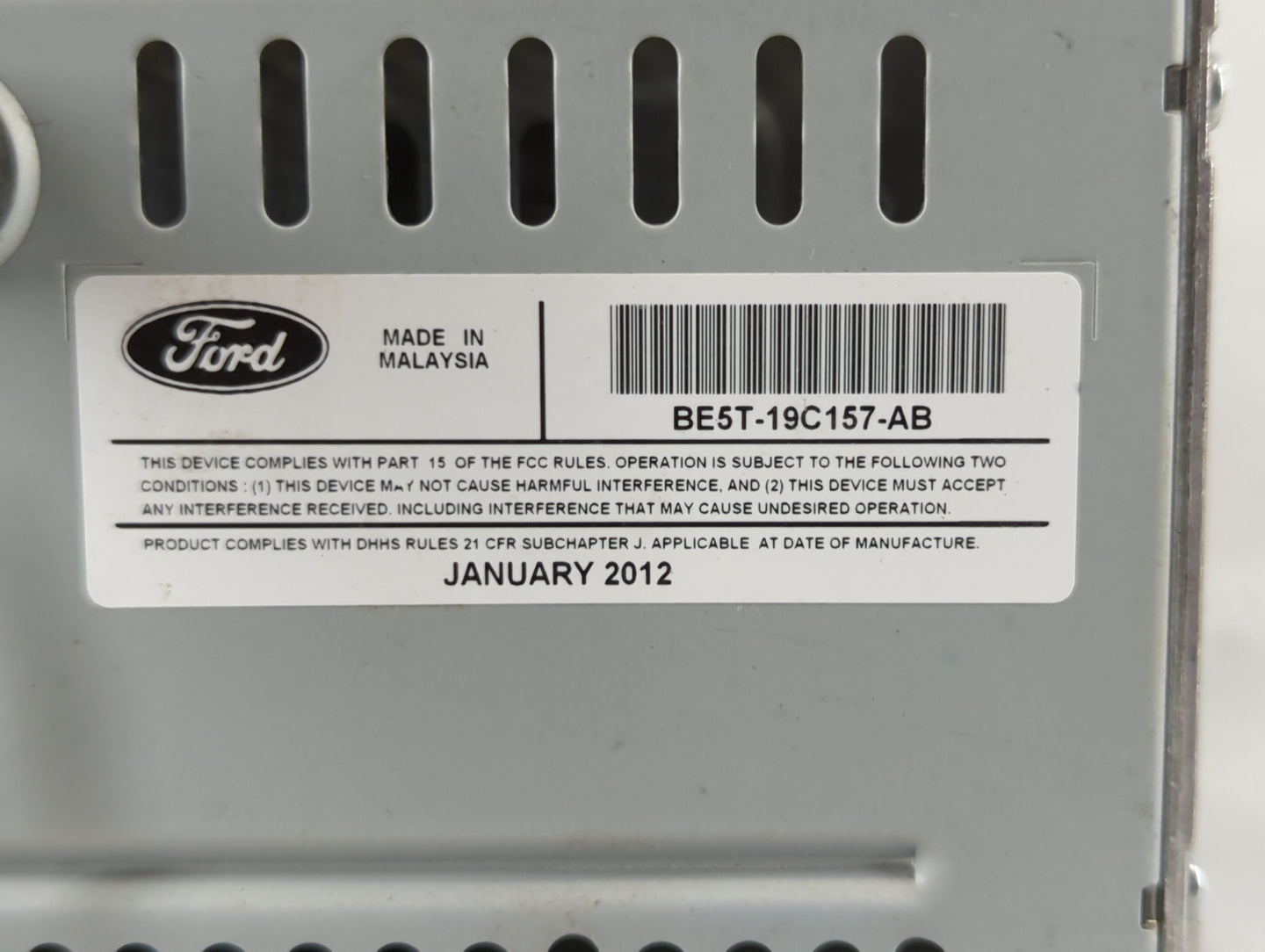 2010-2012 Ford Fusion Radio AM FM Cd Player Receiver Replacement P/N:BE5T-19C157-AB Fits Fits 2010 2011 2012 OEM Used Auto P