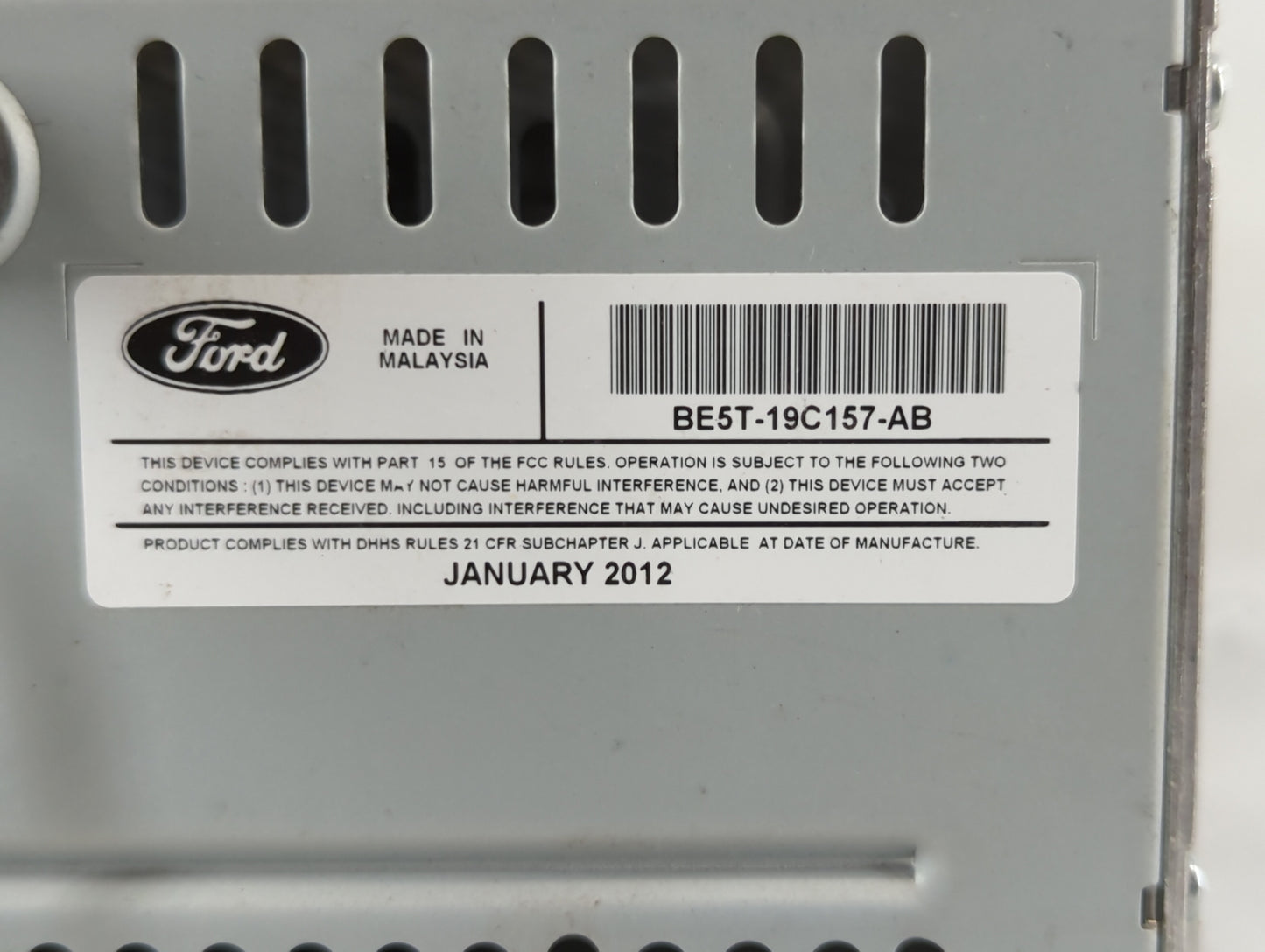 2010-2012 Ford Fusion Radio AM FM Cd Player Receiver Replacement P/N:BE5T-19C157-AB Fits Fits 2010 2011 2012 OEM Used Auto P