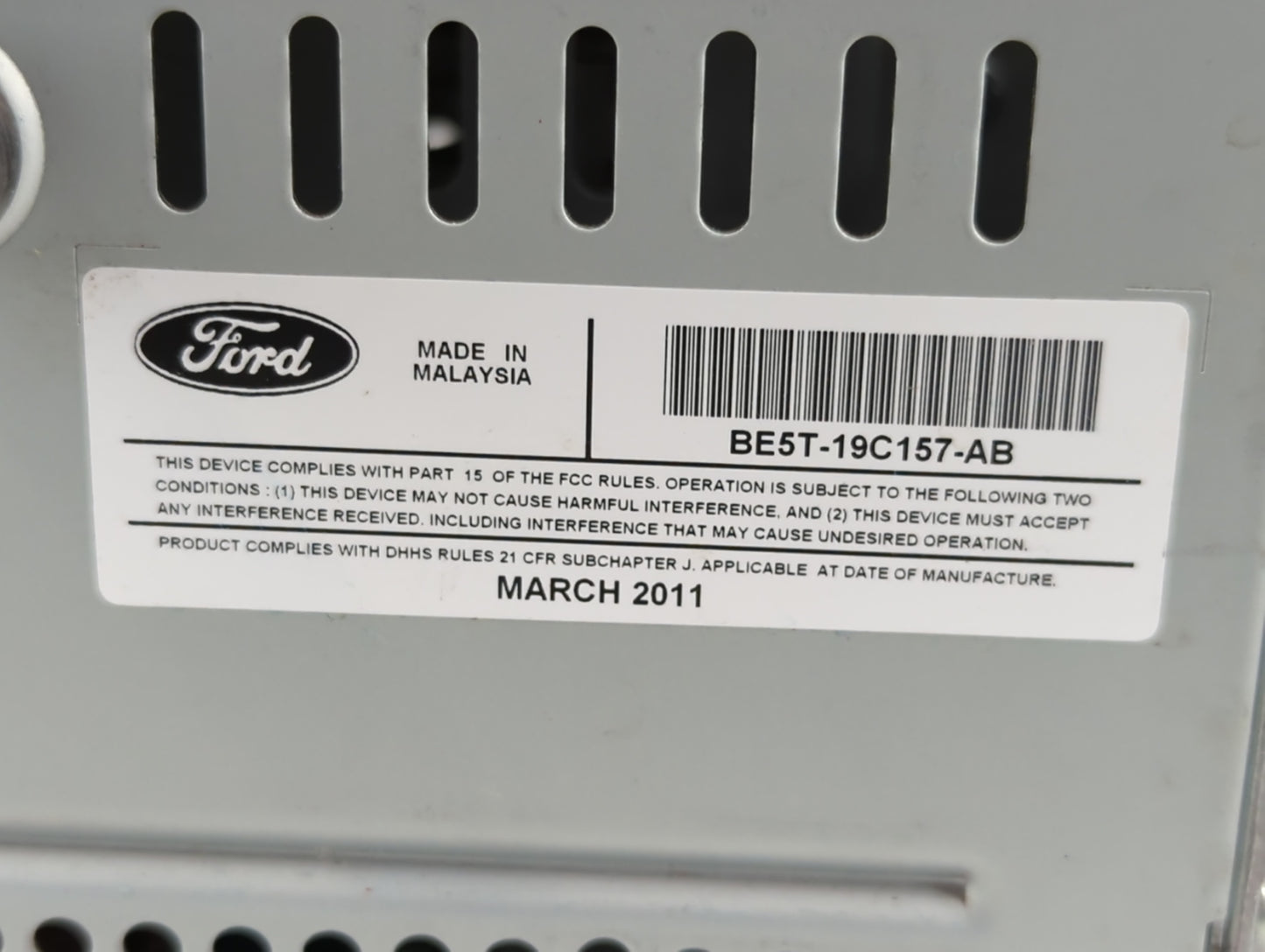 2010-2012 Ford Fusion Radio AM FM Cd Player Receiver Replacement P/N:BE5T-19C157-AB BE5T-19C159-AA Fits Fits 2010 2011 2012 