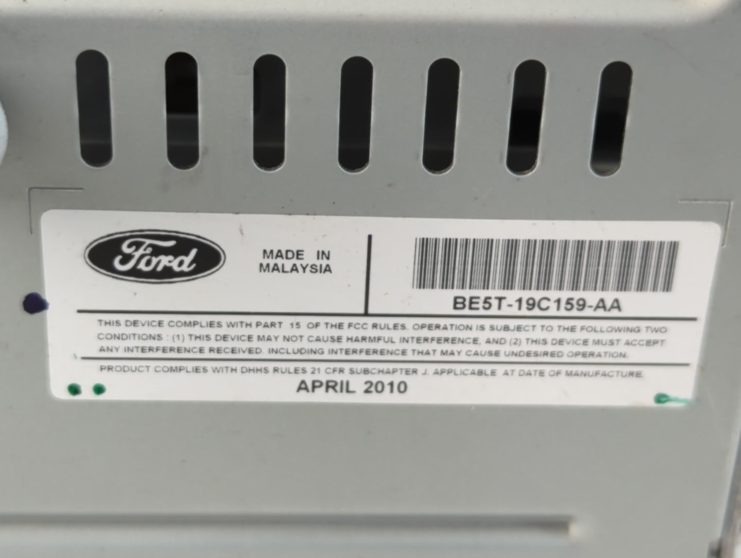 2010-2012 Ford Fusion Radio AM FM Cd Player Receiver Replacement P/N:BE5T-19C159-AA Fits Fits 2010 2011 2012 OEM Used Auto P
