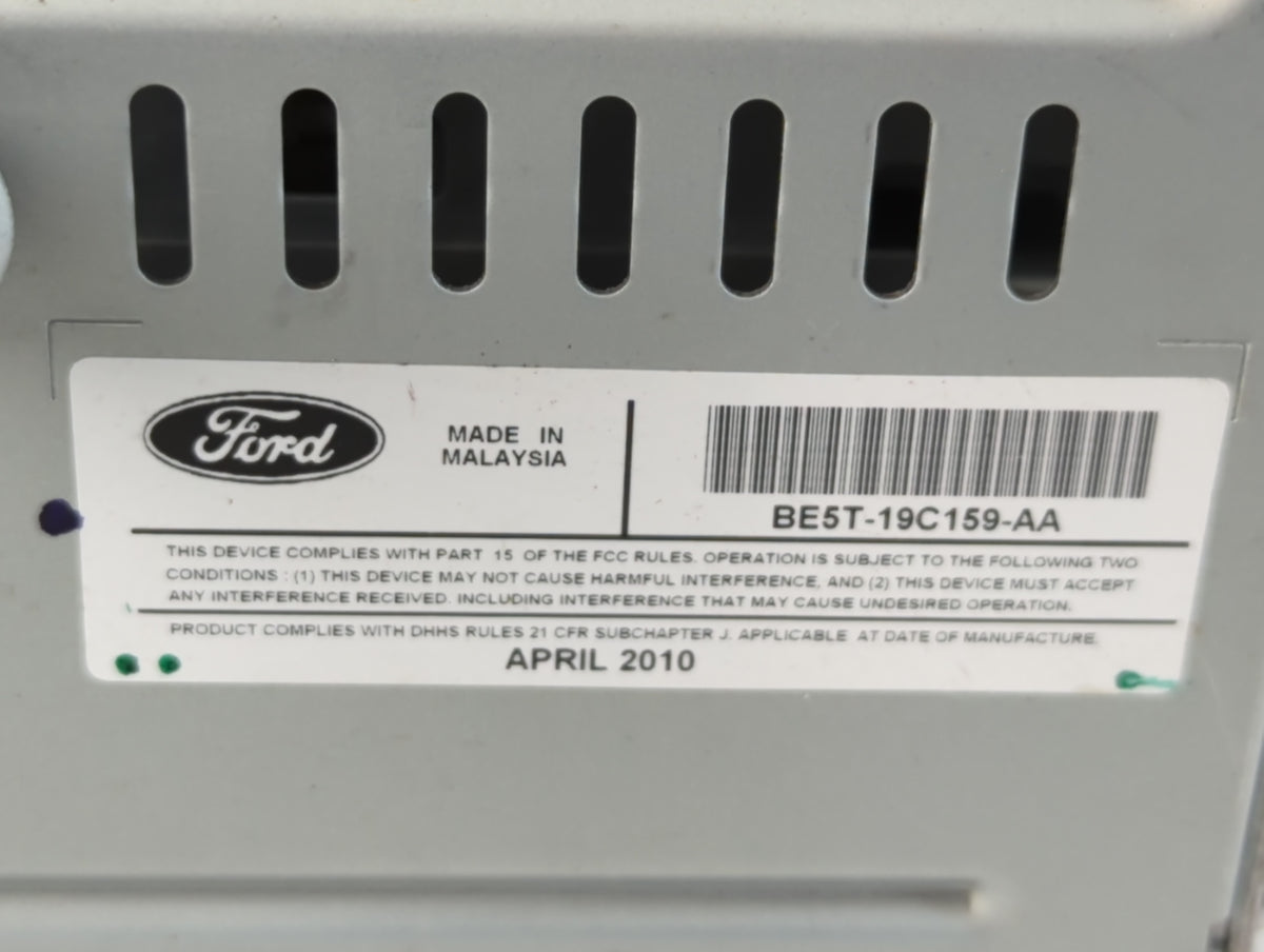 2010-2012 Ford Fusion Radio AM FM Cd Player Receiver Replacement P/N:BE5T-19C159-AA Fits 2010 2011 2012 OEM Used Auto Parts 