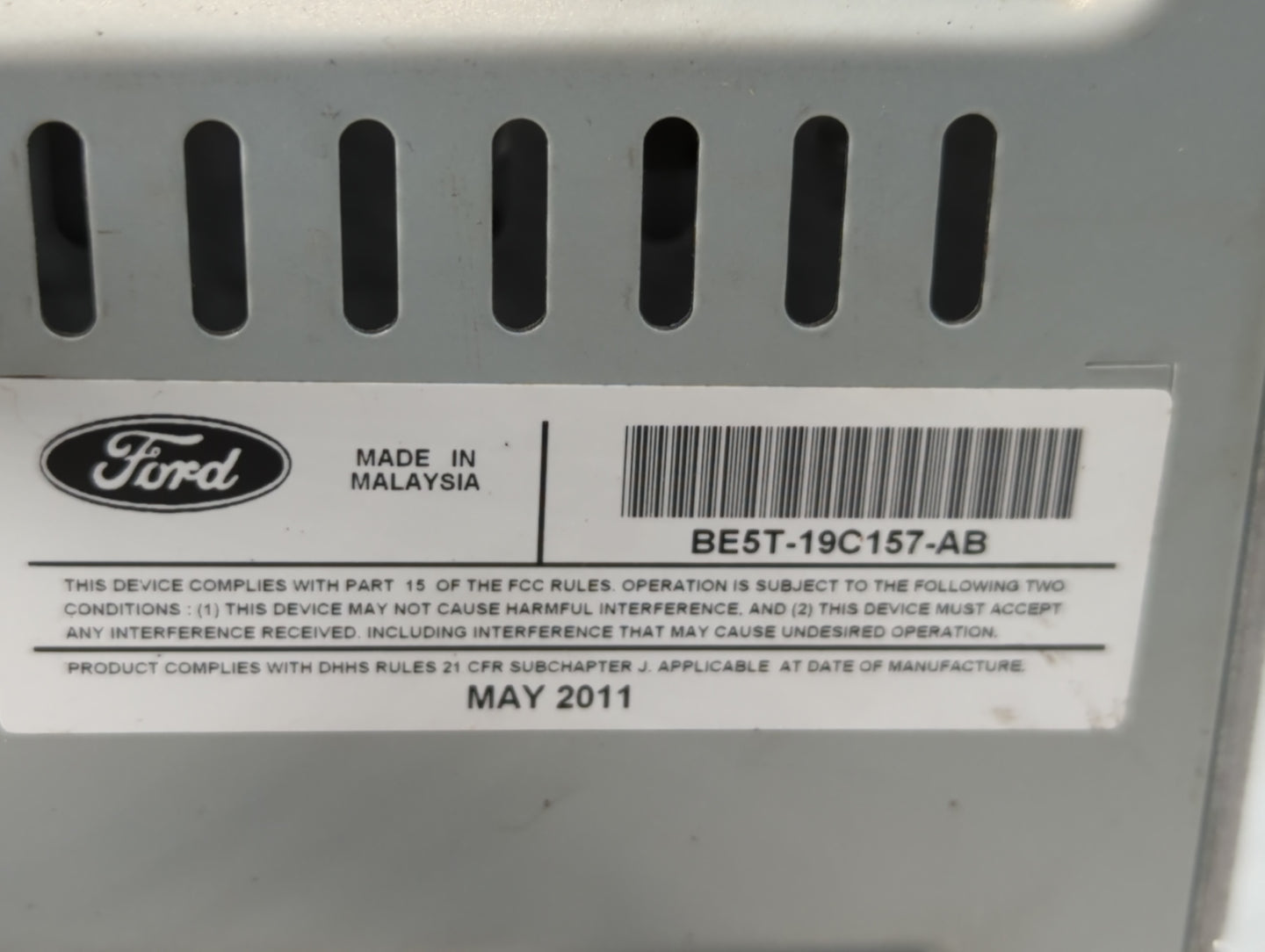 2010-2012 Ford Fusion Radio AM FM Cd Player Receiver Replacement P/N:BE5T-19C157-AB Fits Fits 2010 2011 2012 OEM Used Auto P