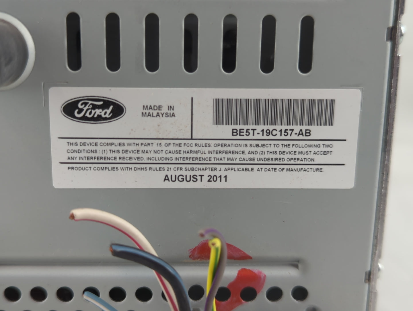 2011-2012 Ford Fusion Radio AM FM Cd Player Receiver Replacement P/N:BE5T-19C157-AB Fits Fits 2011 2012 OEM Used Auto Parts 