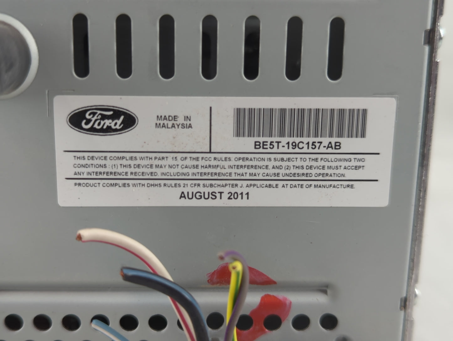 2011-2012 Ford Fusion Radio AM FM Cd Player Receiver Replacement P/N:BE5T-19C157-AB Fits Fits 2011 2012 OEM Used Auto Parts 