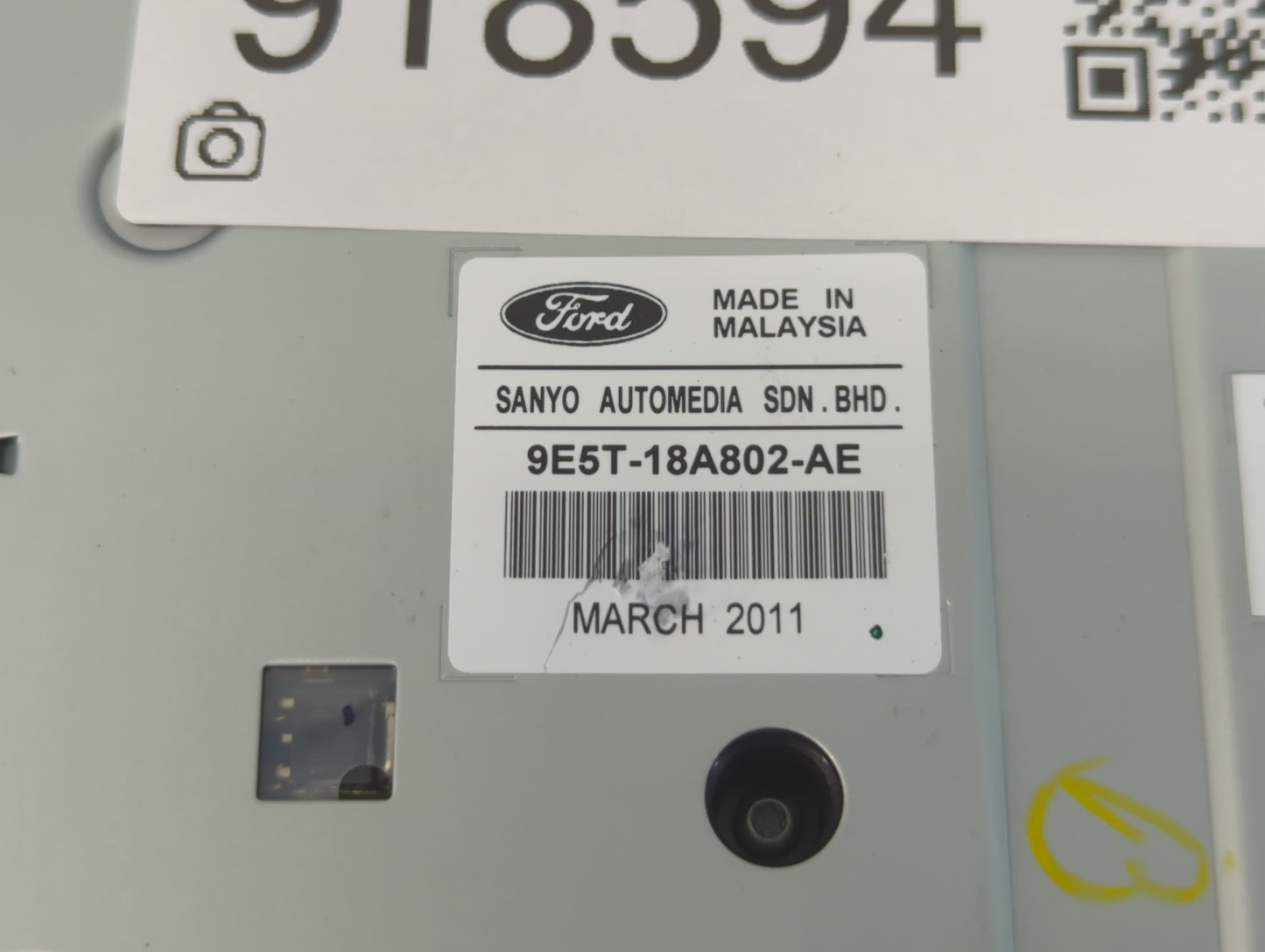 2010-2012 Ford Fusion Radio AM FM Cd Player Receiver Replacement P/N:9E5T-18A802-AE Fits Fits 2010 2011 2012 OEM Used Auto P