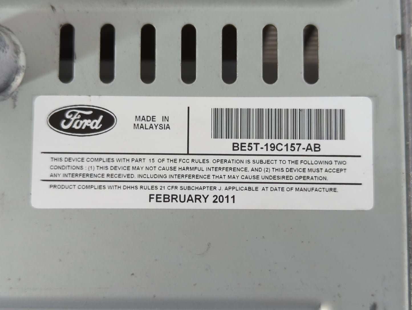 2012 Ford Fusion Radio AM FM Cd Player Receiver Replacement P/N:BE5T-19C157-AB Fits OEM Used Auto Parts - Oemusedautoparts1.