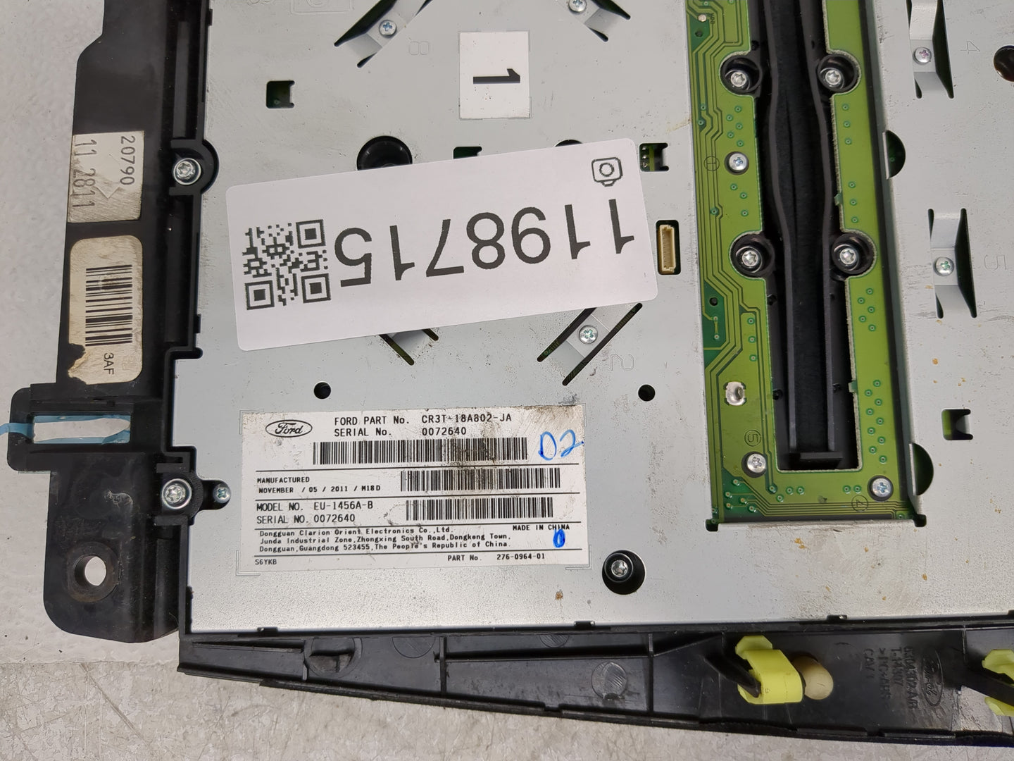 2011-2014 Ford Mustang Radio AM FM Cd Player Receiver Replacement P/N:CR3T-18A802-JA Fits Fits 2011 2012 2013 2014 OEM Used 