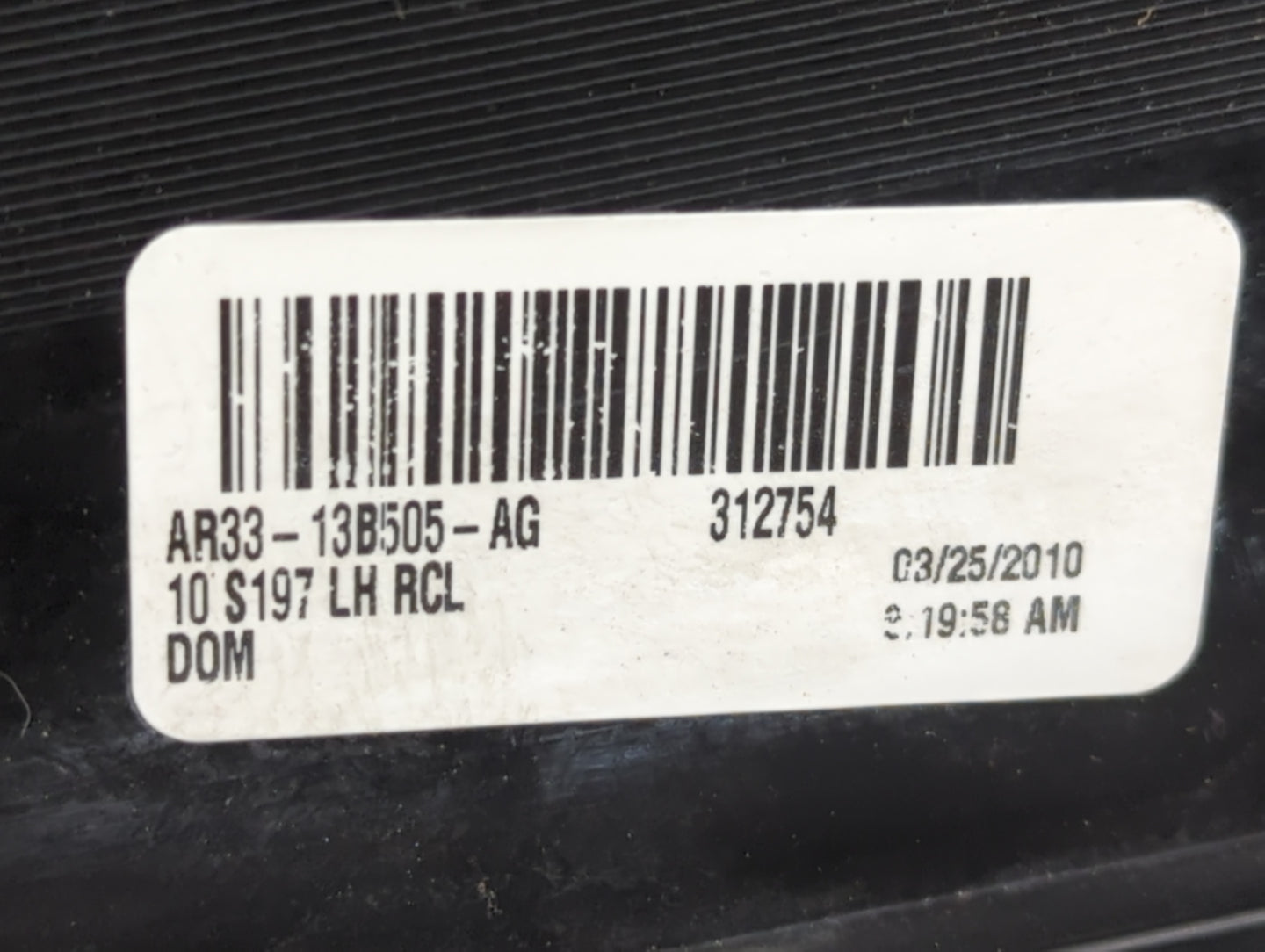 2010-2012 Ford Mustang Tail Light Assembly Driver Left OEM P/N:312754 AR33-13B505-AG Fits Fits 2010 2011 2012 OEM Used Auto 